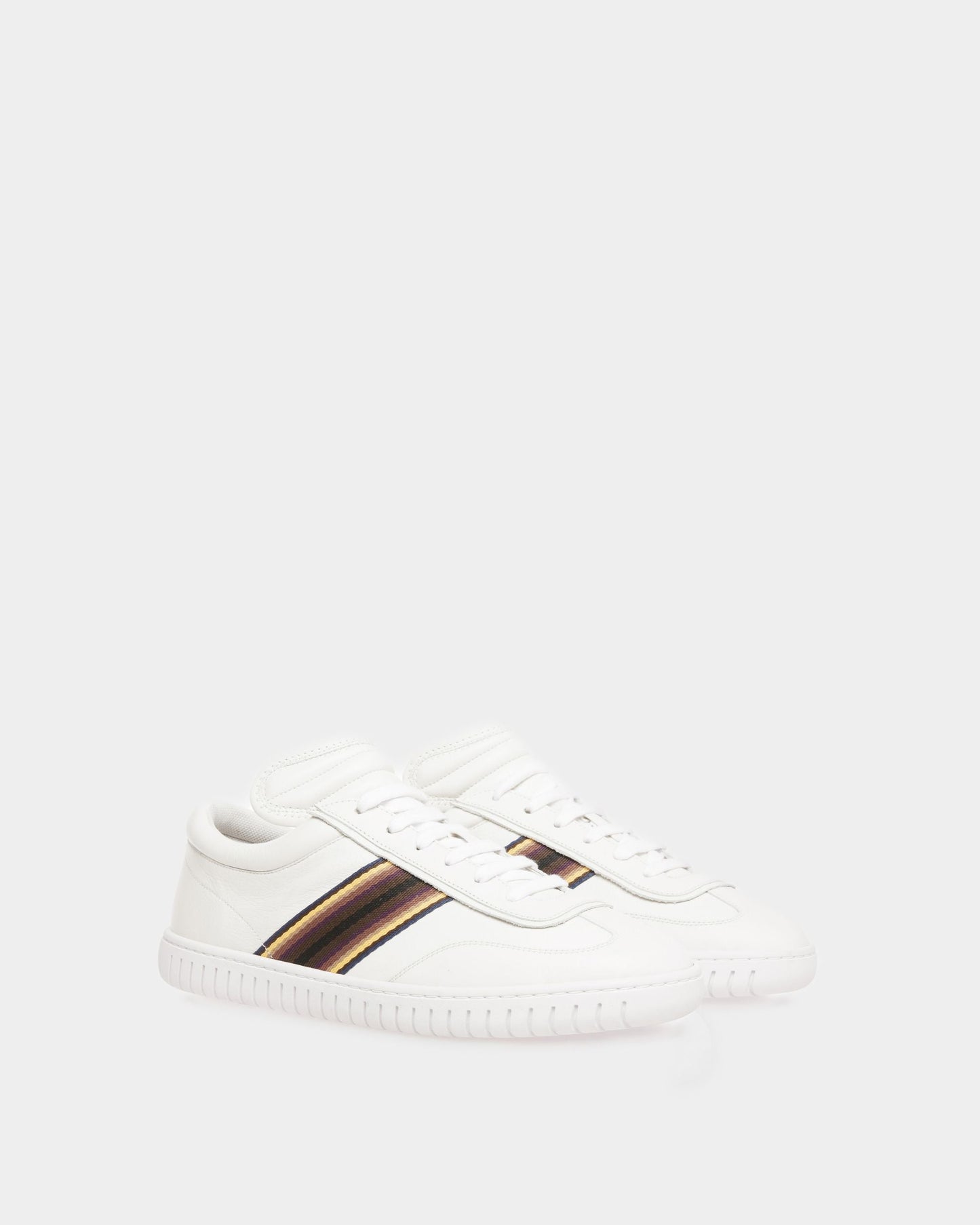 Parrel Ribbon | Men's Sneakers | White Leather | Bally | Still Life 3/4 Front