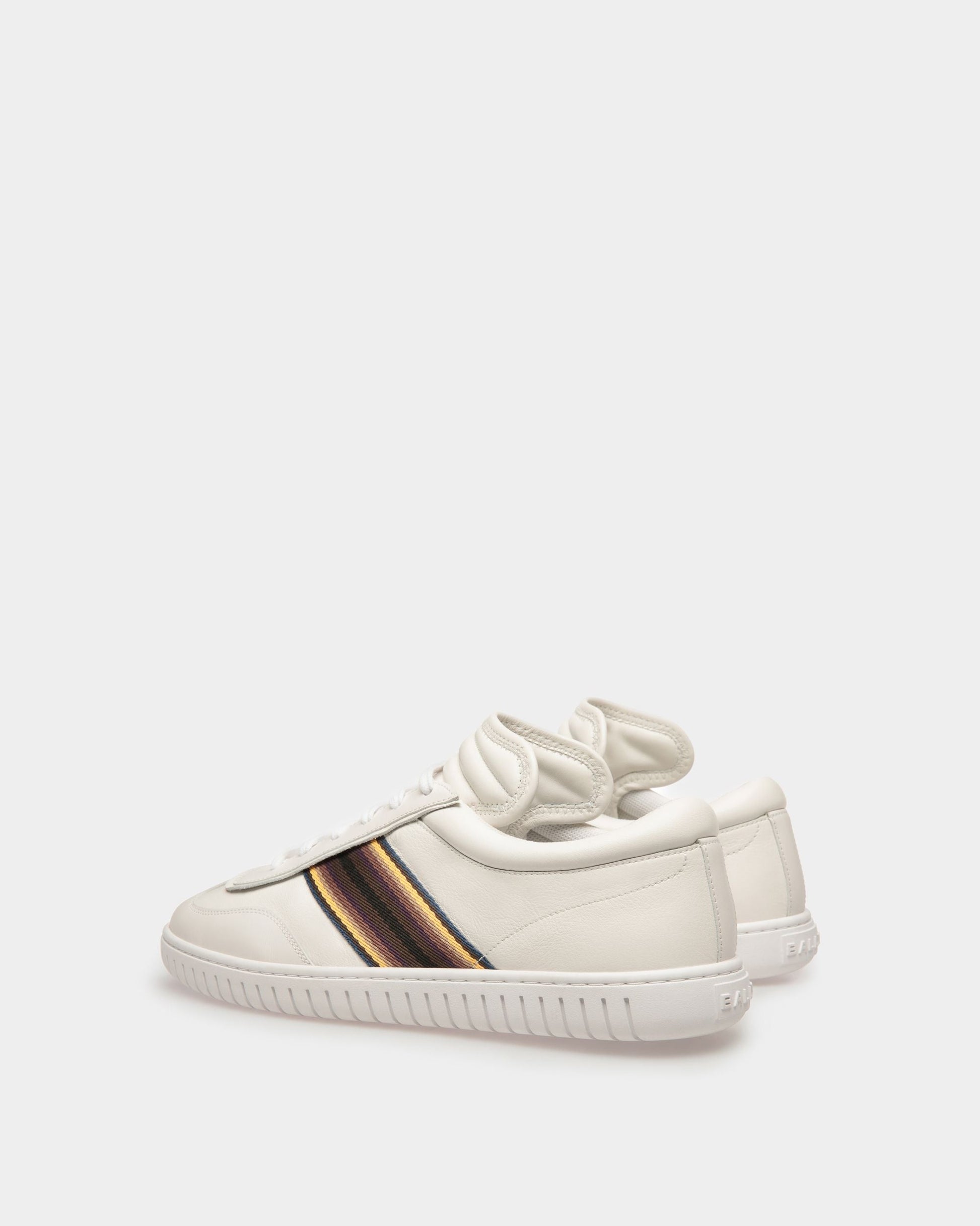 Parrel Ribbon | Men's Sneakers | White Leather | Bally | Still Life 3/4 Back
