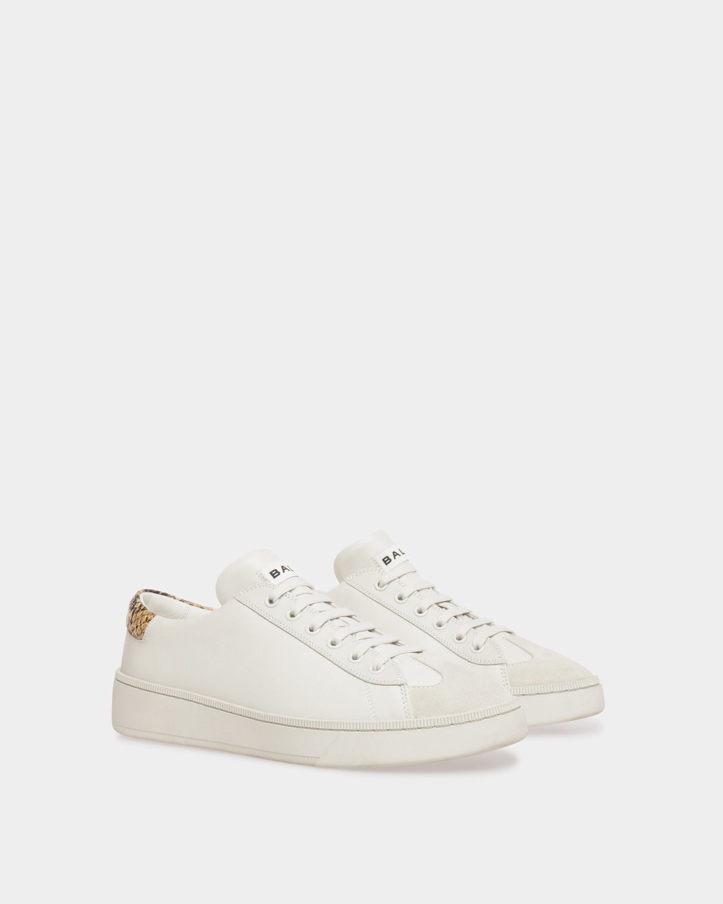 Randy | Men's Sneakers | Dusty White Leather | Bally | Still Life 3/4 Front