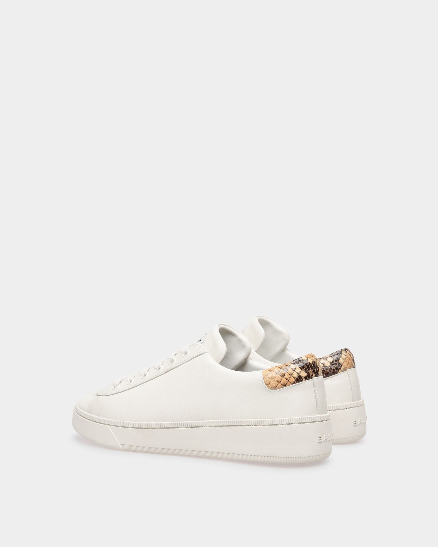 Randy | Men's Sneakers | Dusty White Leather | Bally | Still Life 3/4 Back