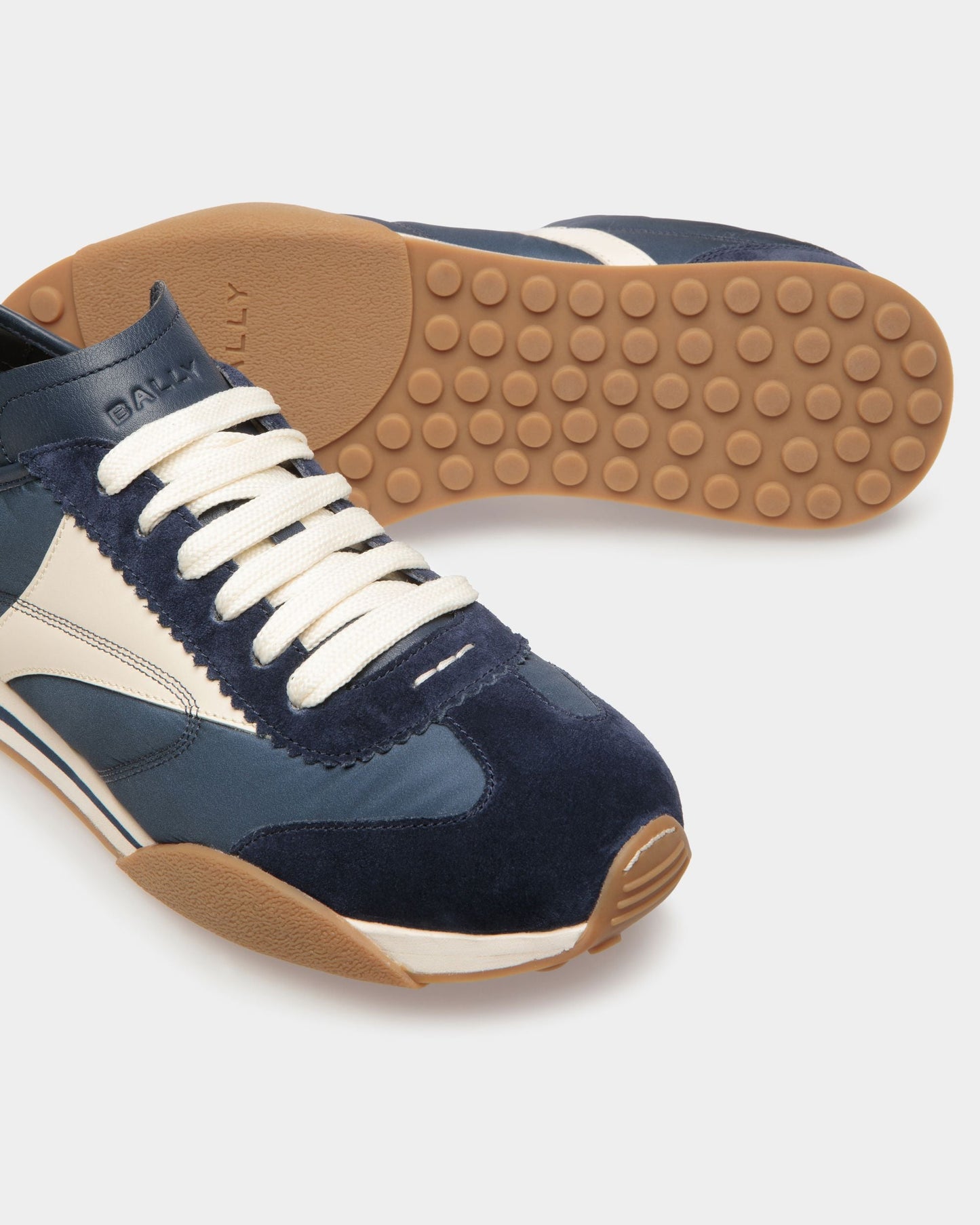 Sonney | Men's Sneakers | Marine And Bone Leather And Fabric | Bally | Still Life Below