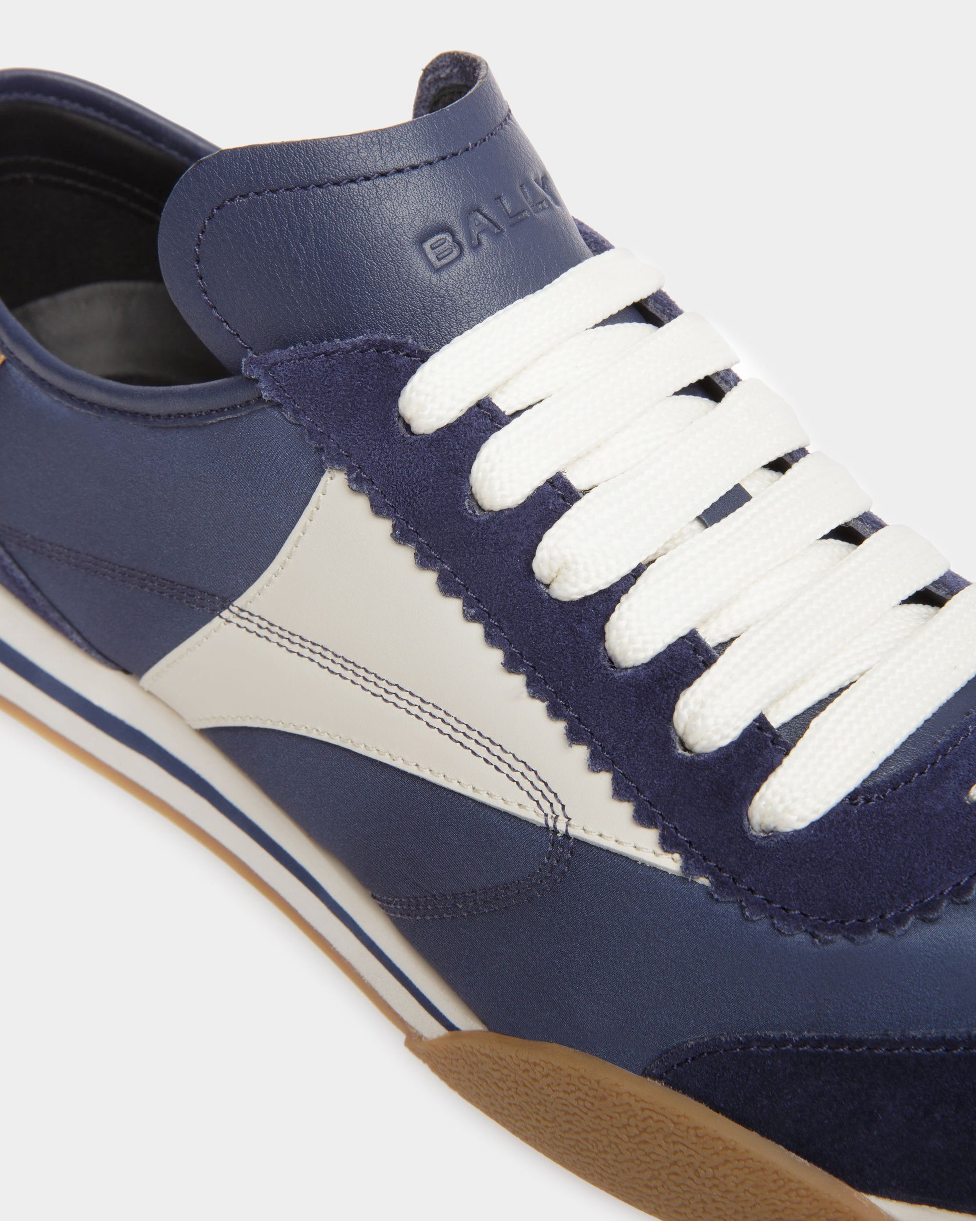 Sonney | Men's Sneakers | Marine And Bone Leather And Fabric | Bally | Still Life Detail