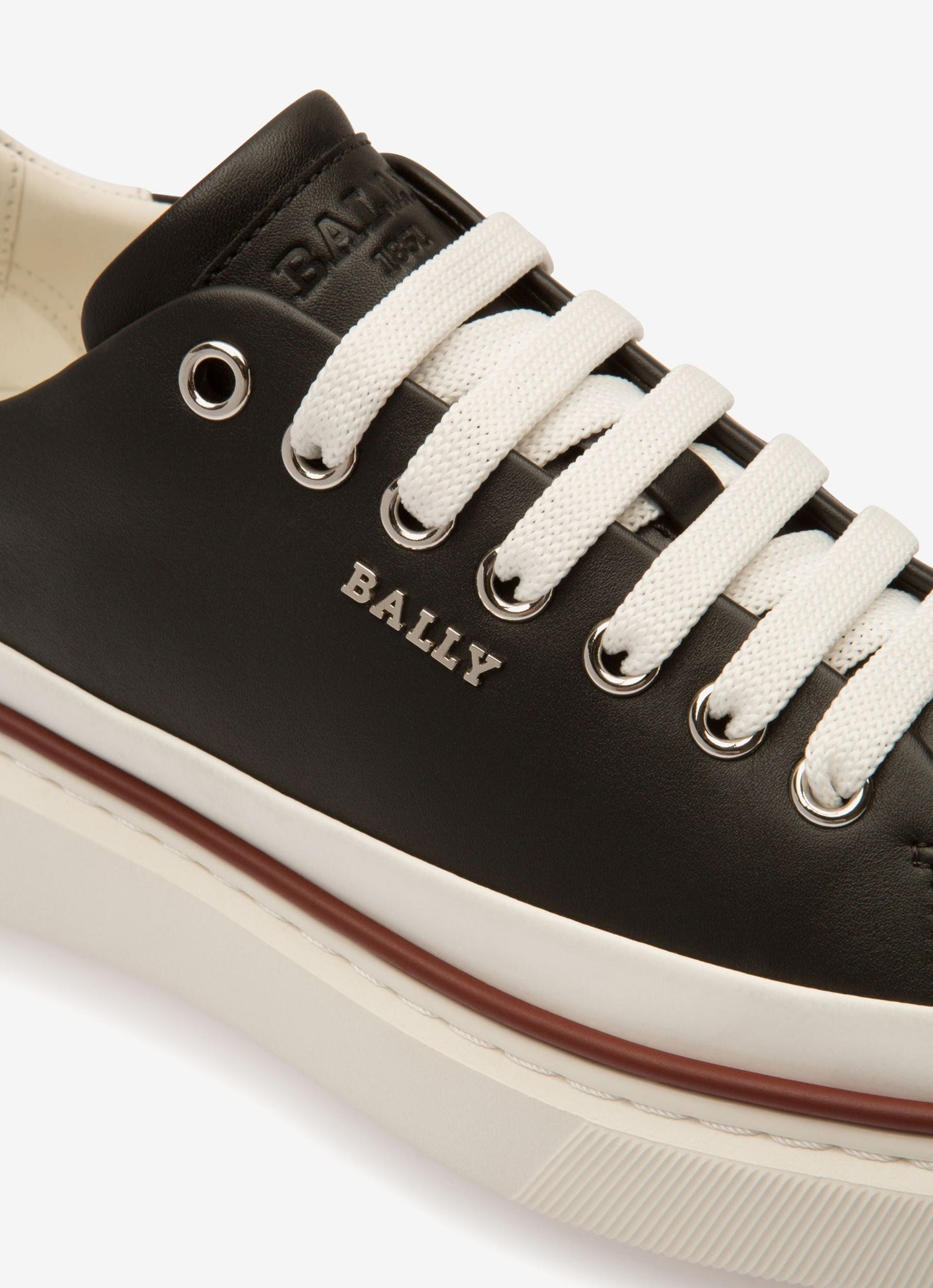 Maily Leather Sneakers In Black & White
