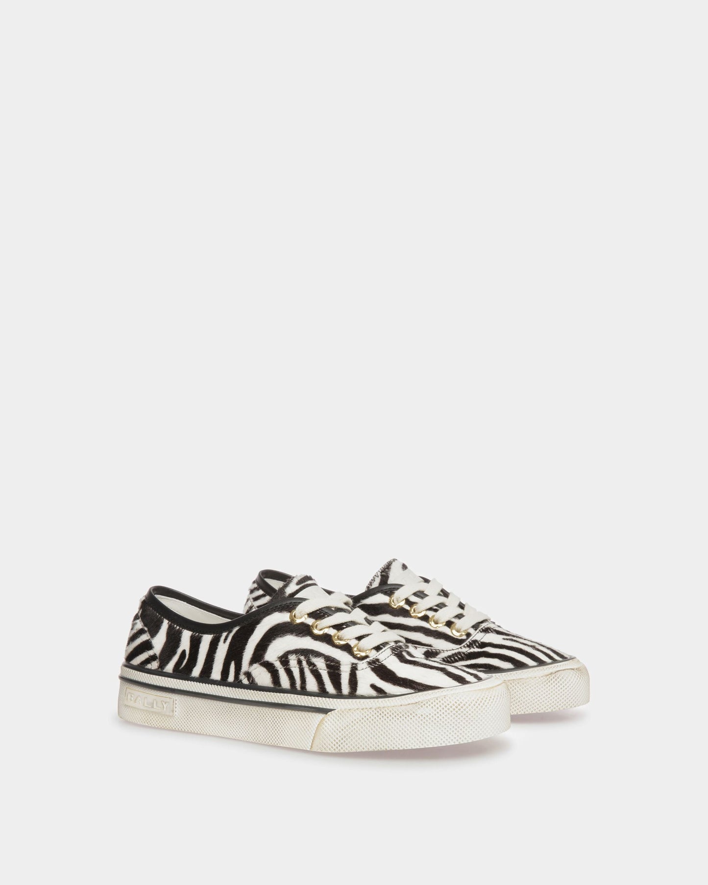 Lyder | Men's Sneakers | White And Black Leather | Bally | Still Life 3/4 Front