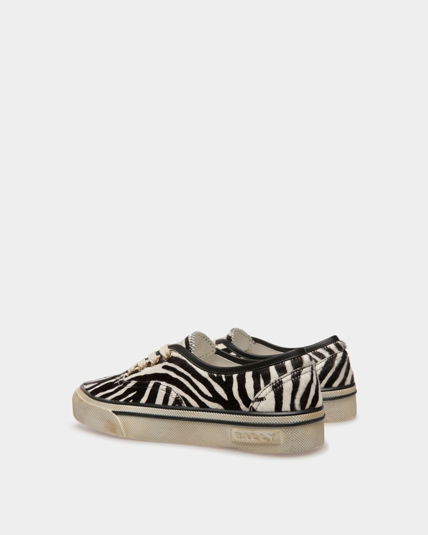 Lyder | Men's Sneakers | White And Black Leather | Bally | Still Life 3/4 Back