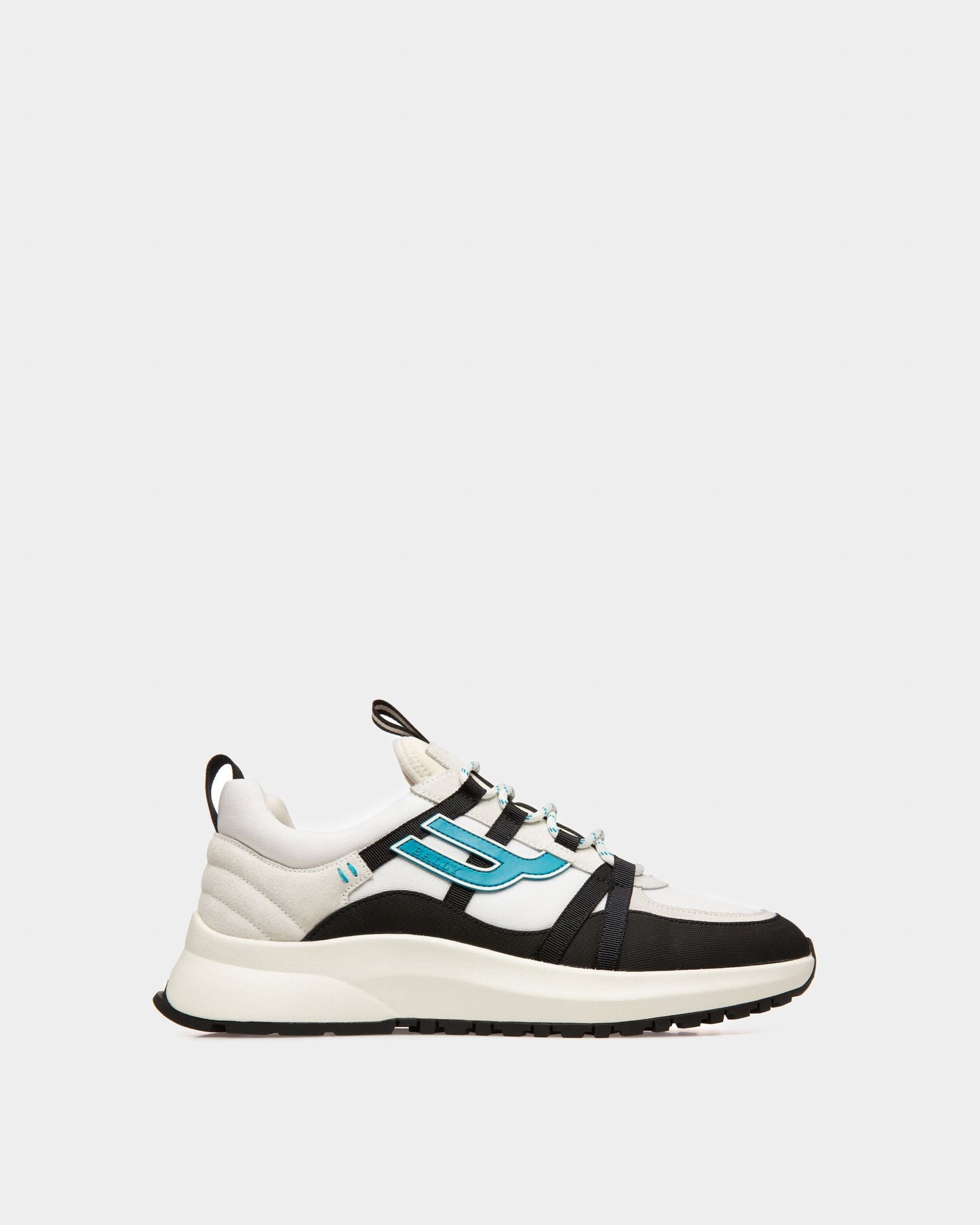 Damon Fabric And Leather Sneakers In Black And White