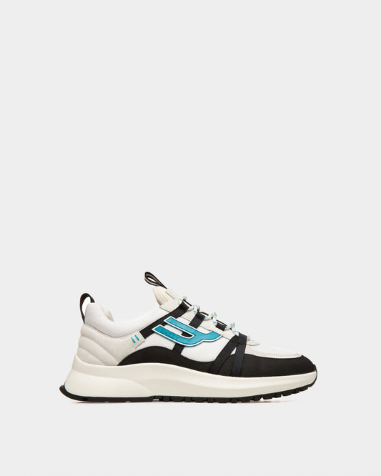 Damon Fabric And Leather Sneakers In Black And White
