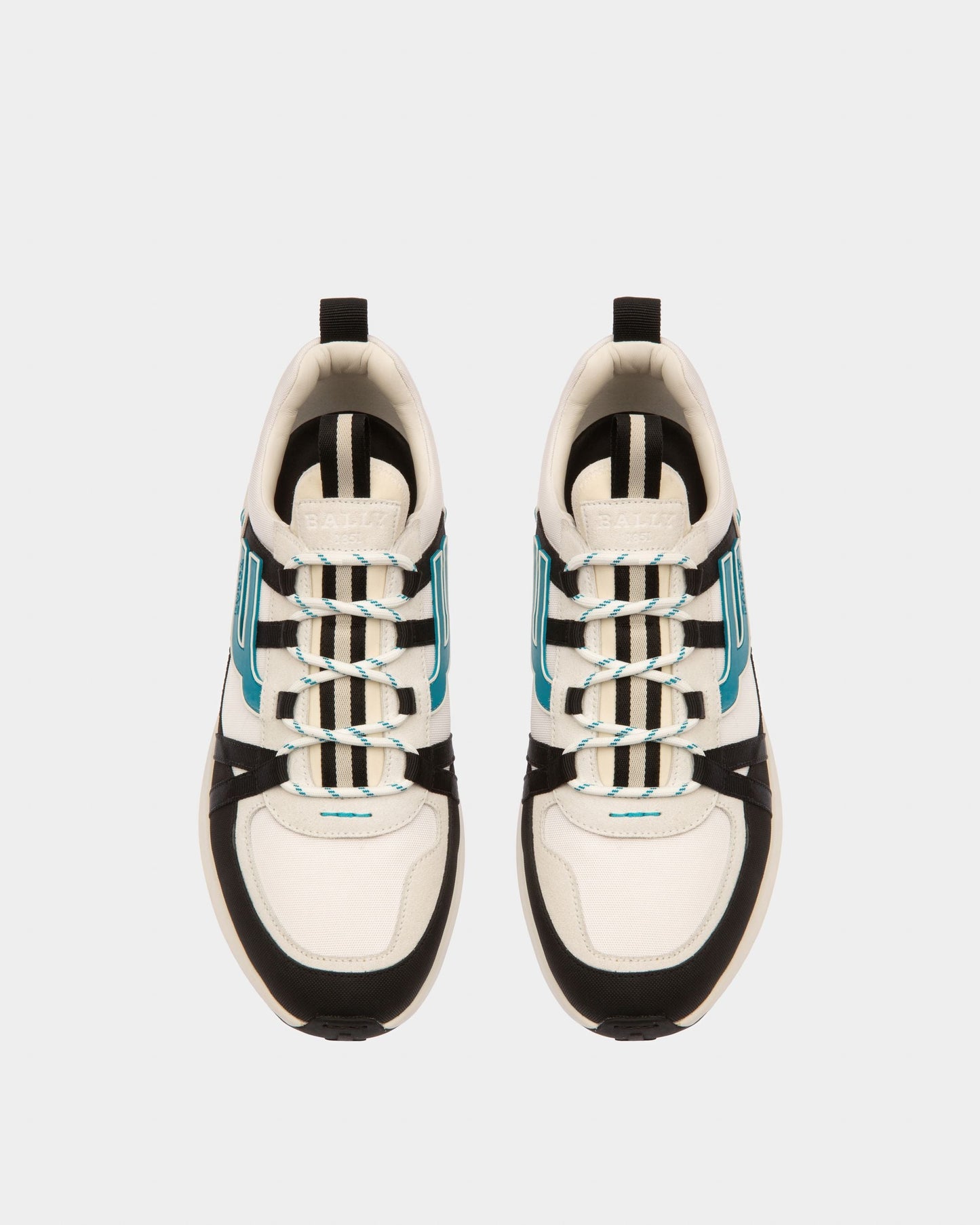 Damon Fabric And Leather Sneakers In Black And White