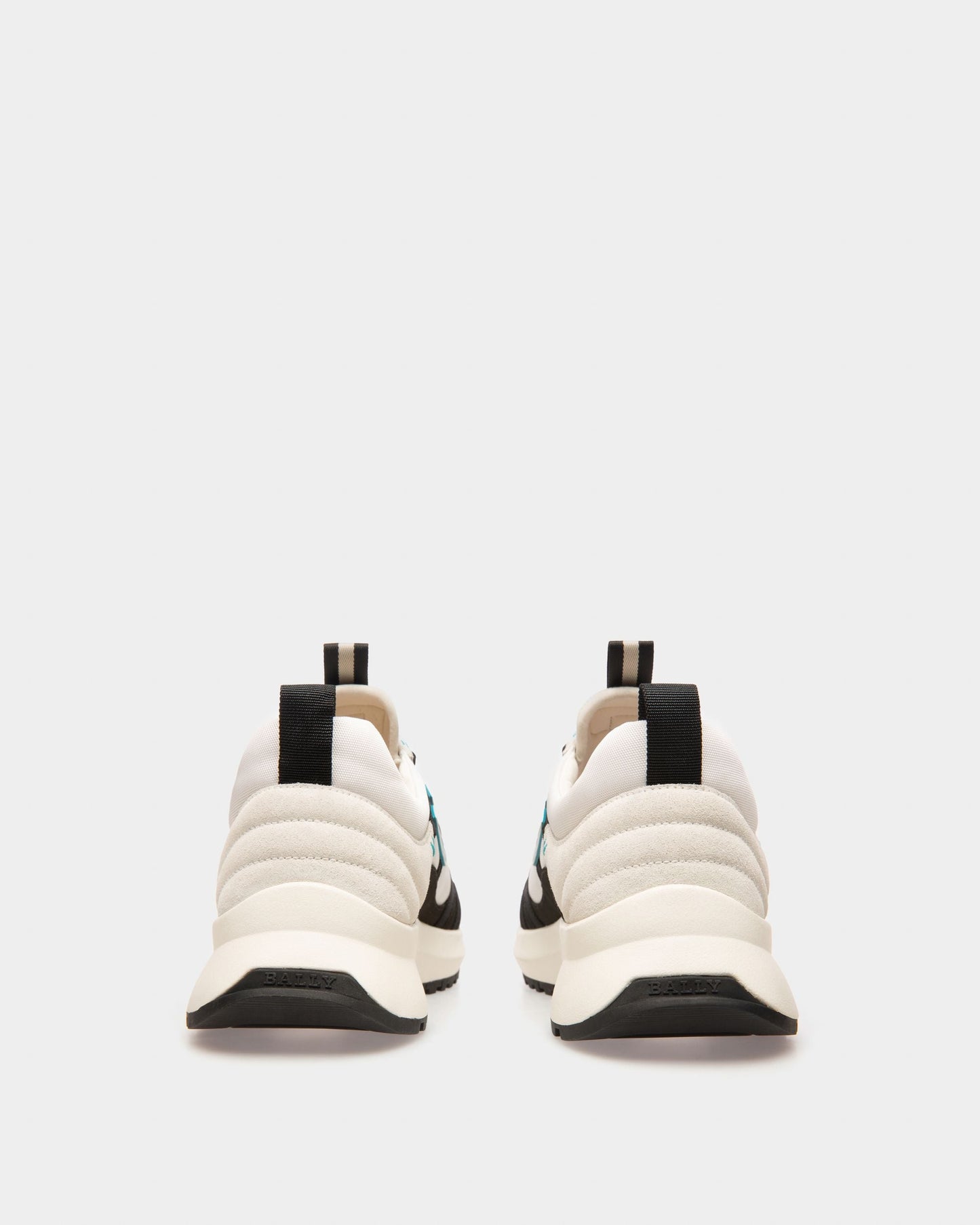 Damon Fabric And Leather Sneakers In Black And White