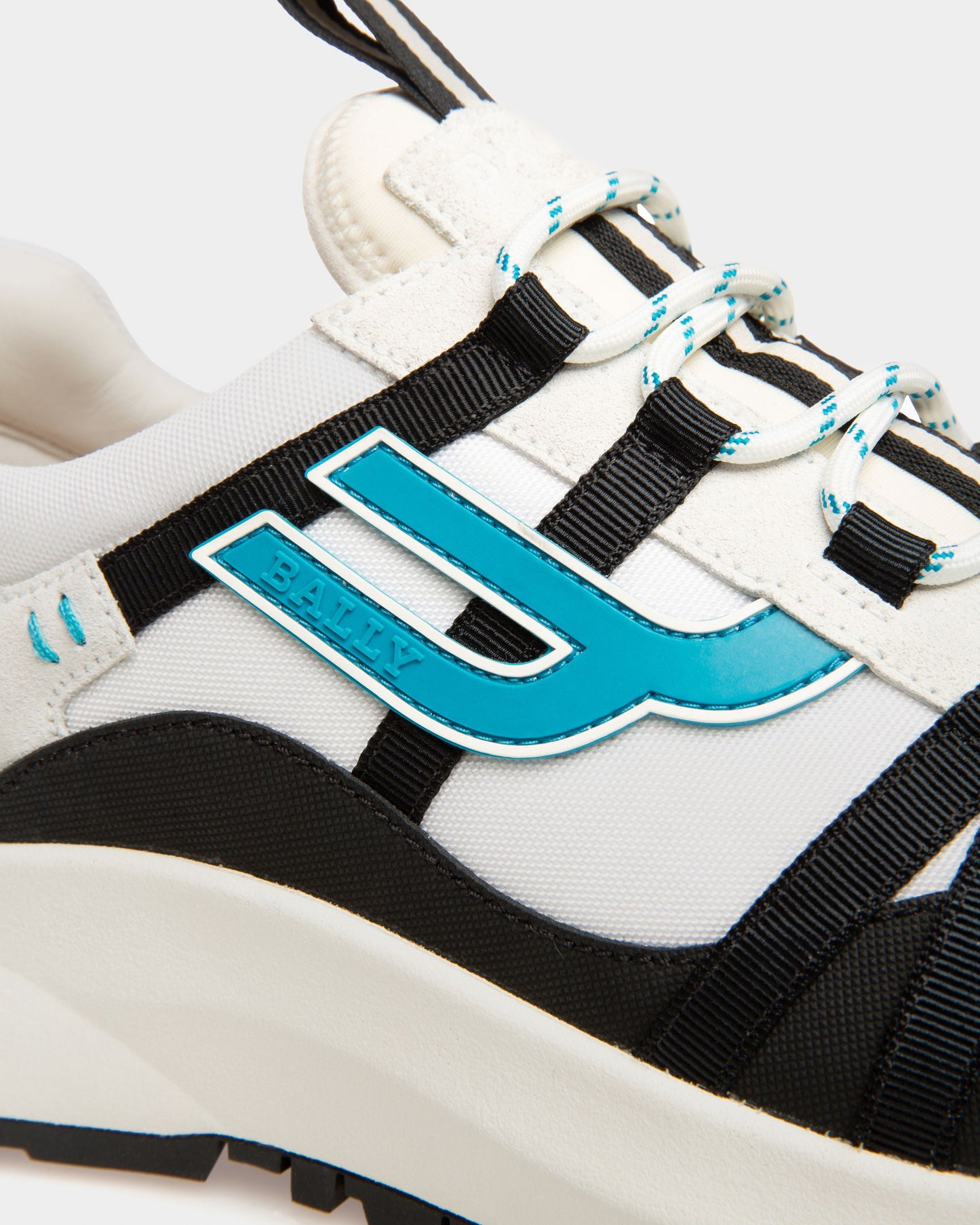 Damon Fabric And Leather Sneakers In Black And White