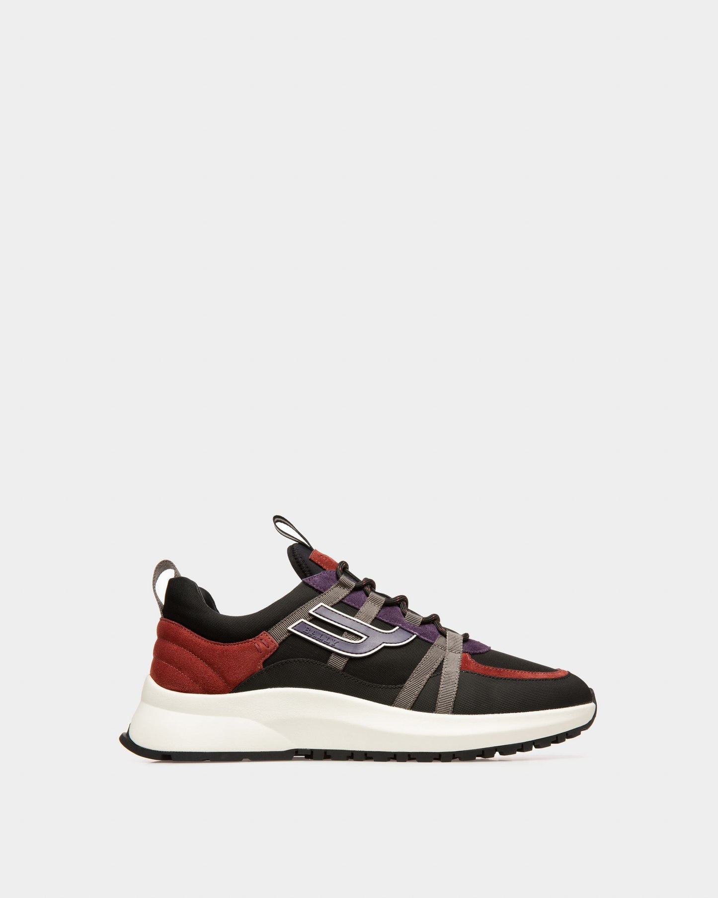 Damon Fabric And Leather Sneakers In Black And Heritage Red
