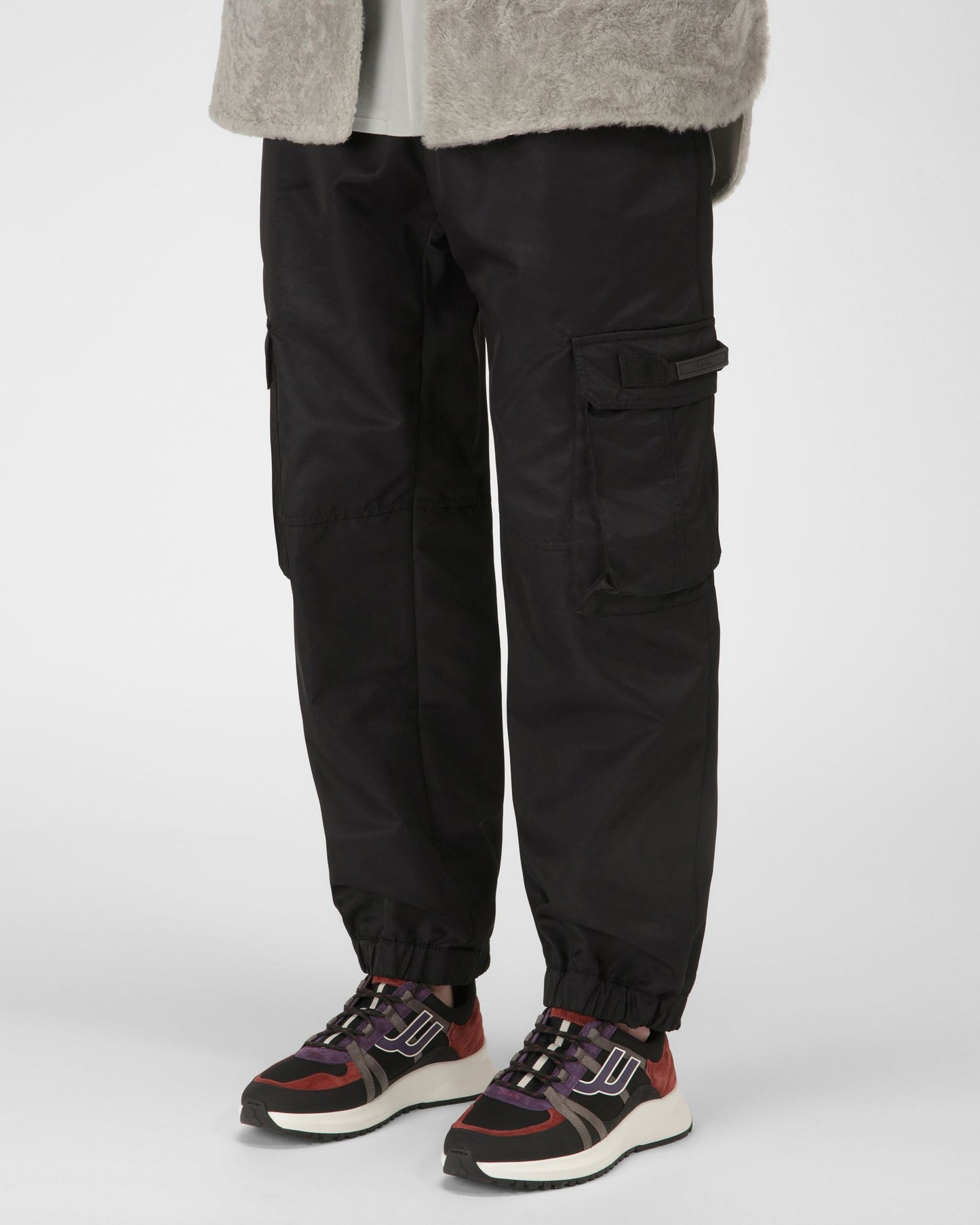 Damon Fabric And Leather Sneakers In Black And Heritage Red