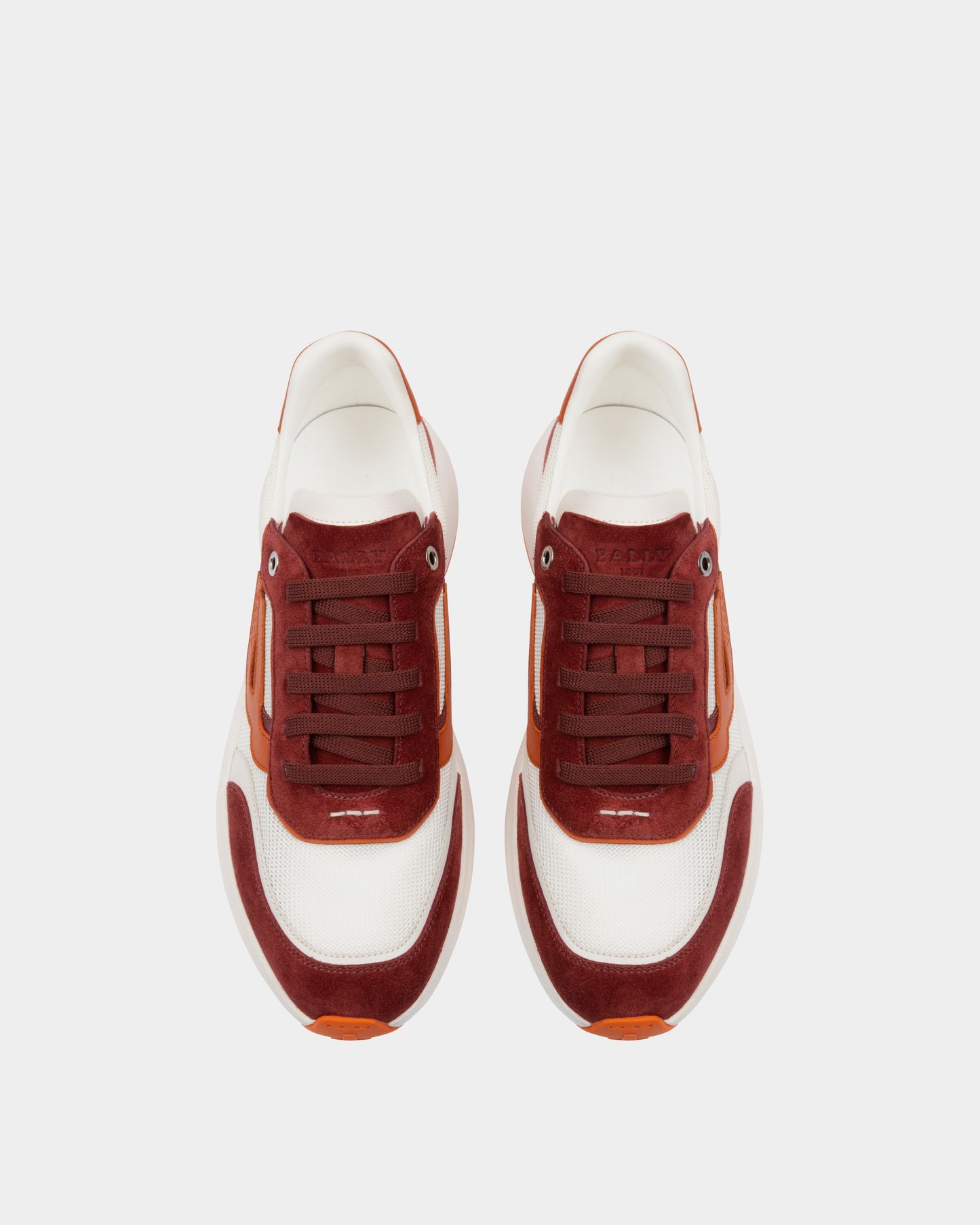 Demmy Mesh & Leather Sneakers In Heritage Red & White