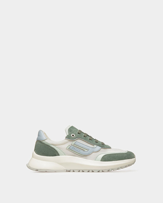 Demmy-T Leather And Fabric Sneakers In Sage