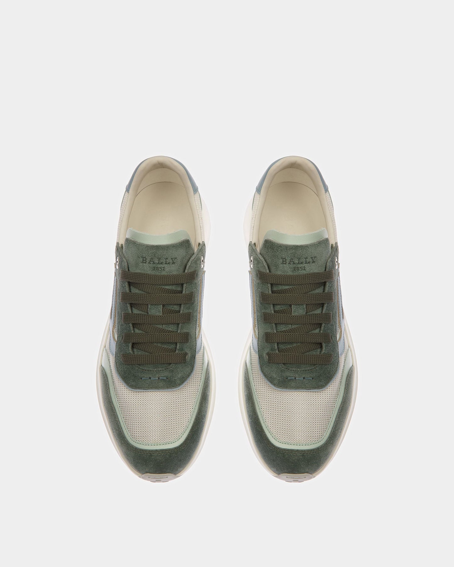 Demmy-T Leather And Fabric Sneakers In Sage