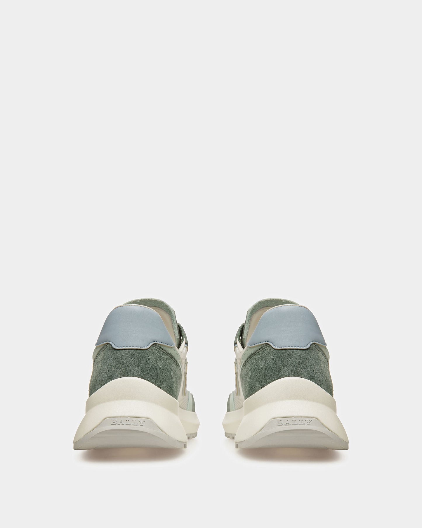 Demmy-T Leather And Fabric Sneakers In Sage
