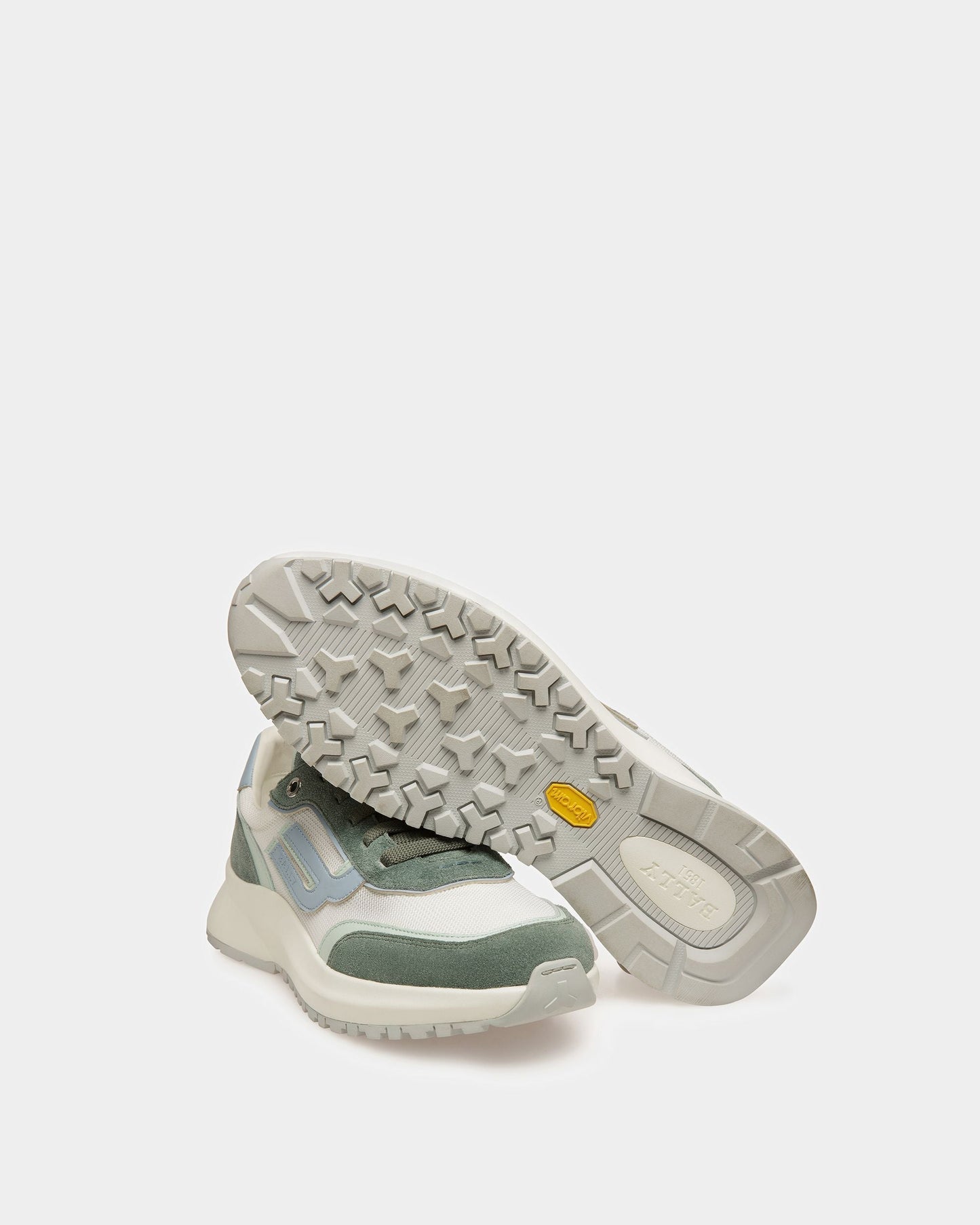 Demmy-T Leather And Fabric Sneakers In Sage