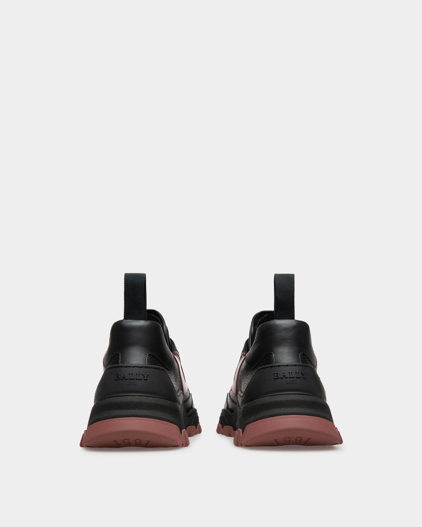 Holden Leather And Fabric Sneakers In Black And Heritage Red