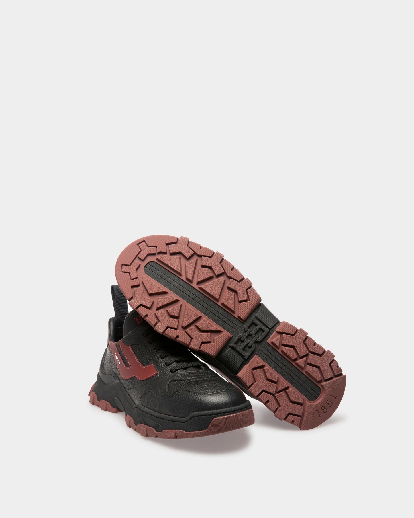 Holden Leather And Fabric Sneakers In Black And Heritage Red