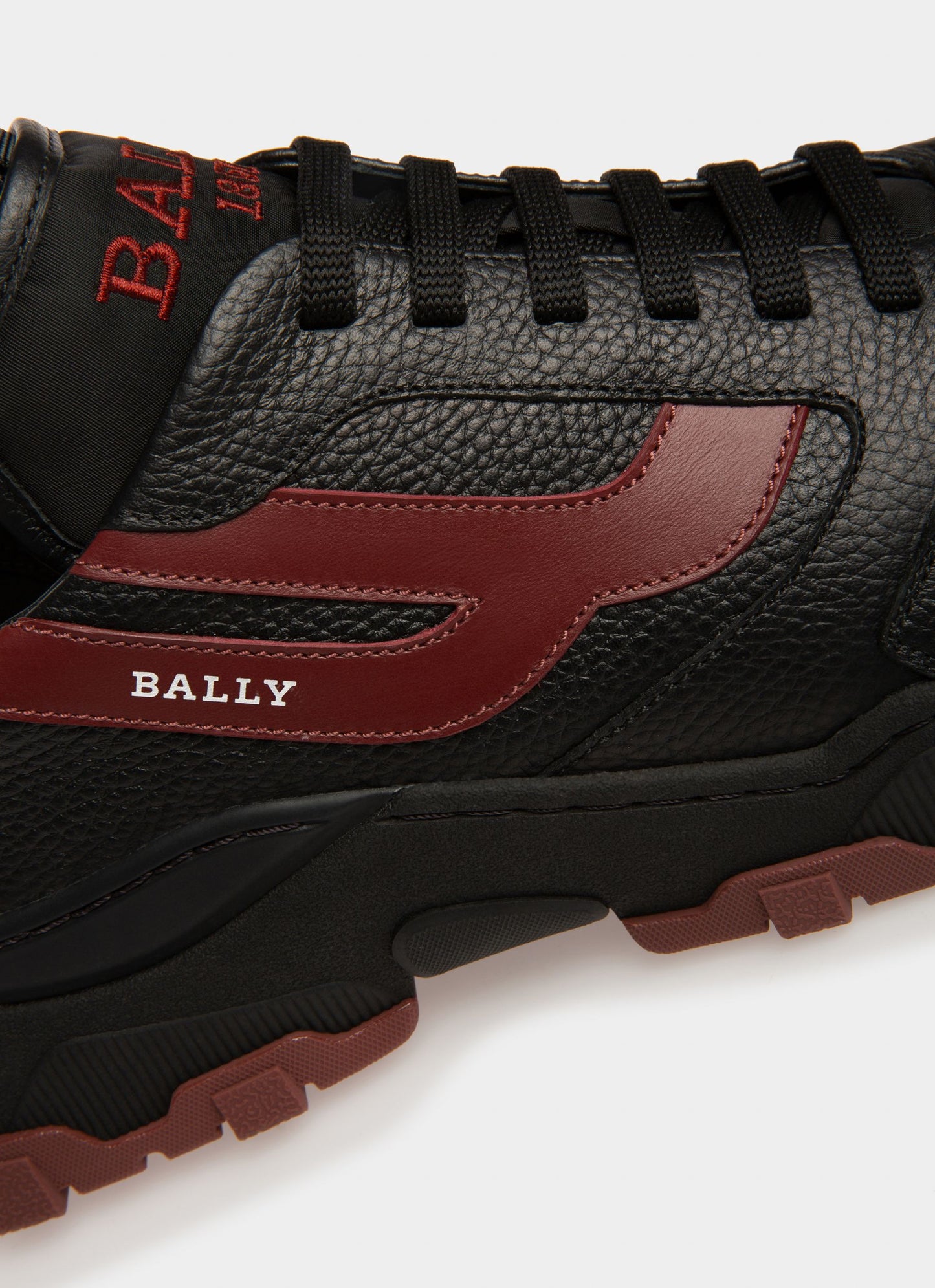 Holden Leather And Fabric Sneakers In Black And Heritage Red