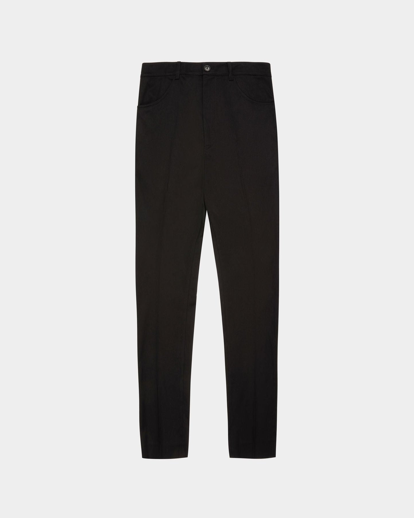 Cotton Mix Trousers In Black
