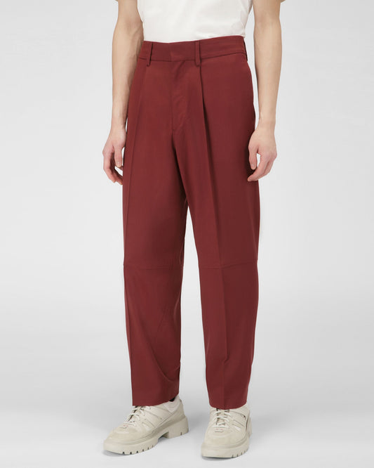 Wool Trousers In Heritage Red