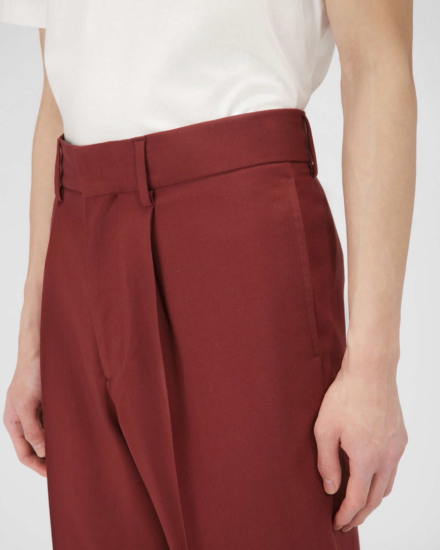 Wool Trousers In Heritage Red