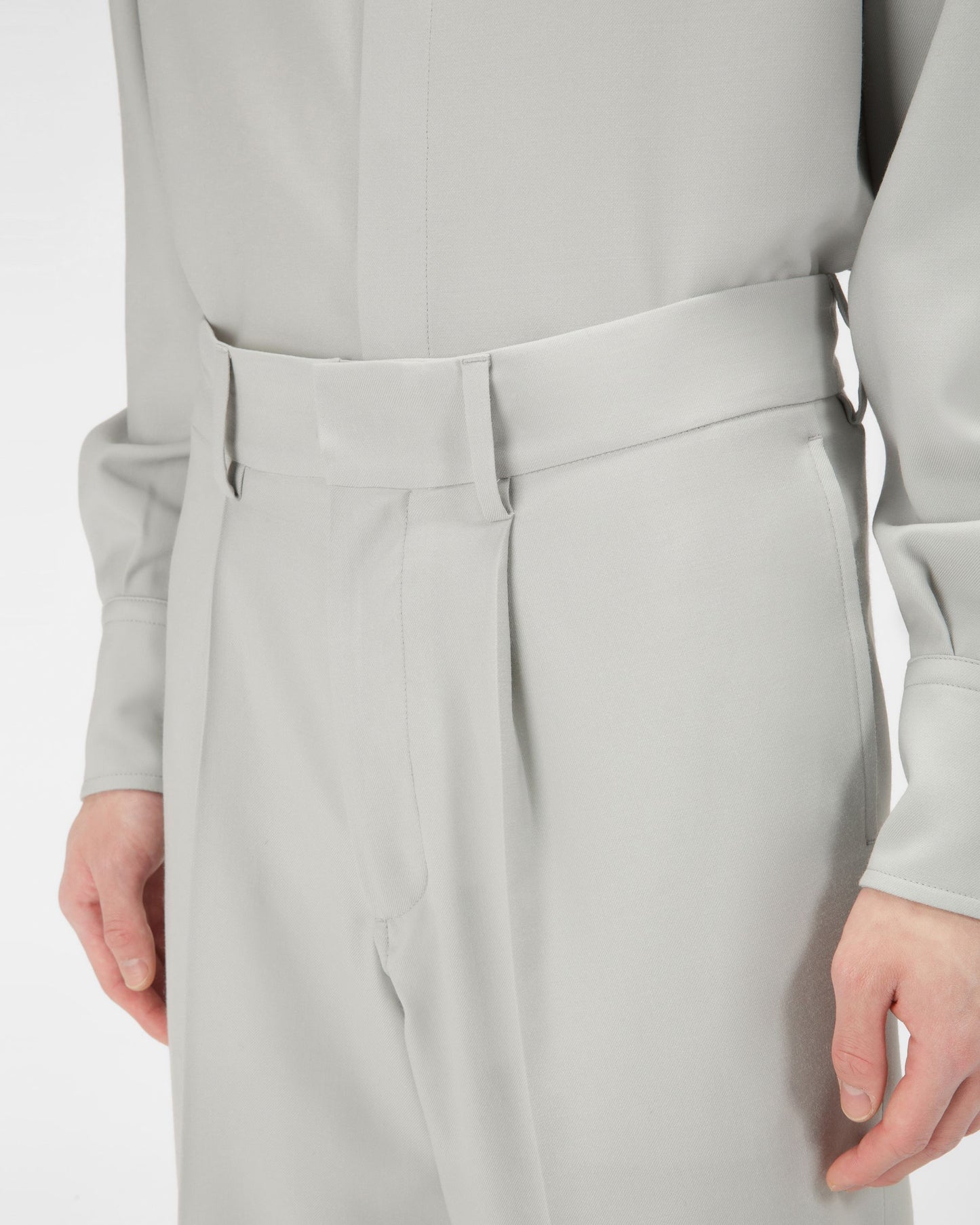 Wool Trousers In Light Blue