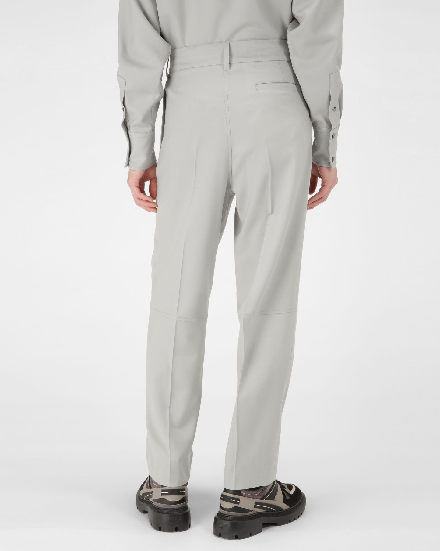 Wool Trousers In Light Blue