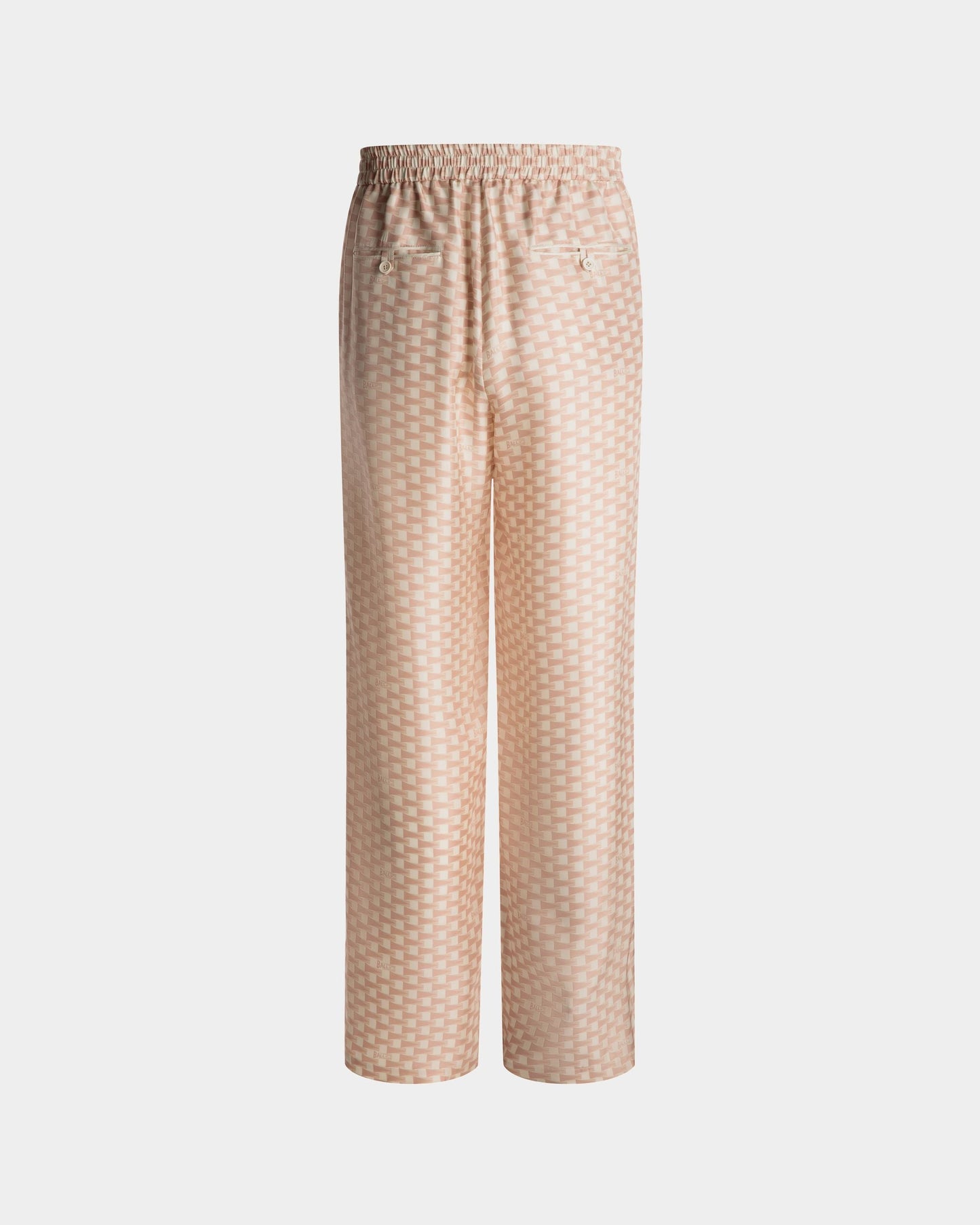 Pennant Print Pants | Men's Pants | Dusty Petal Silk | Bally | Still Life Back