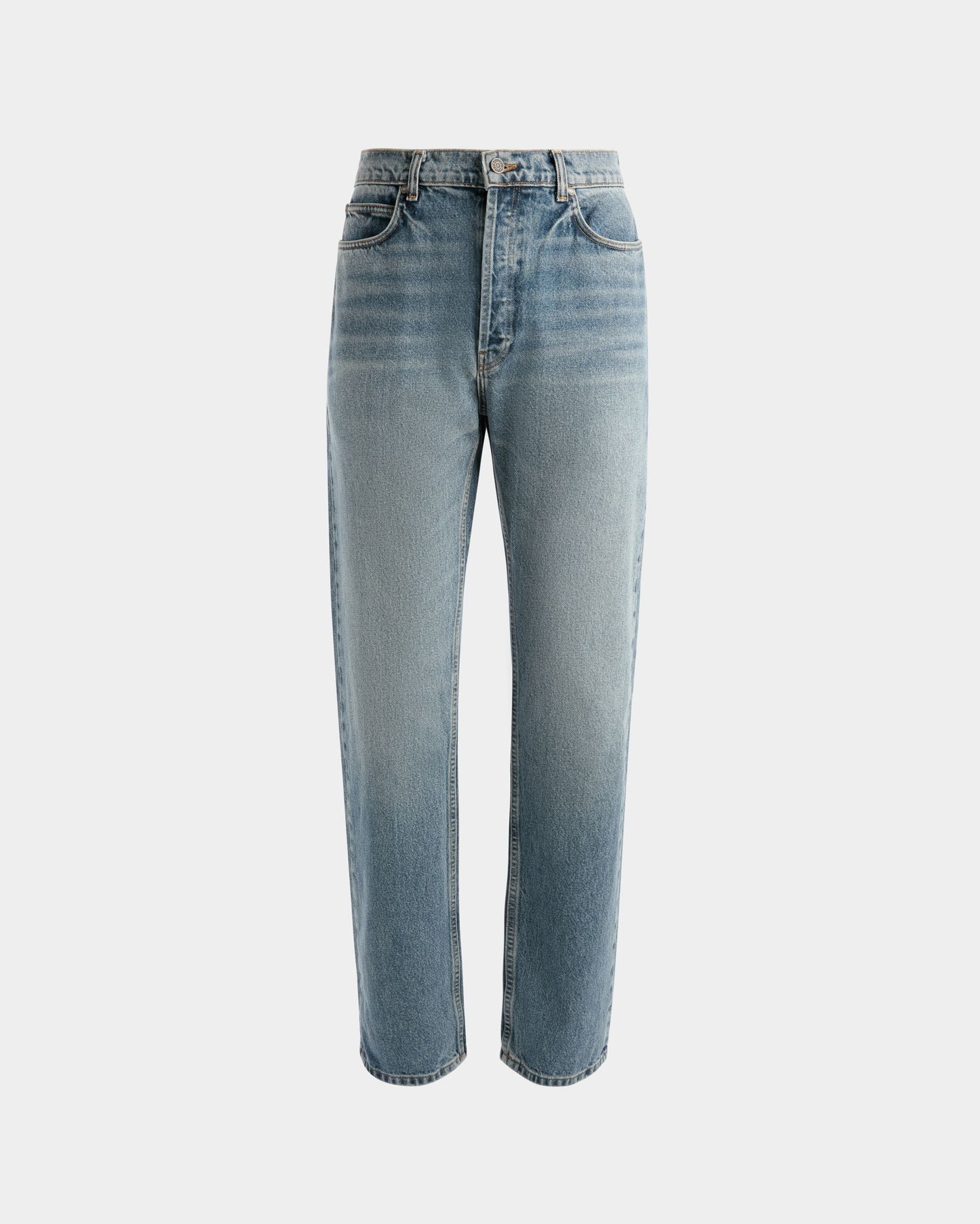 Straight Pants In Blue Denim