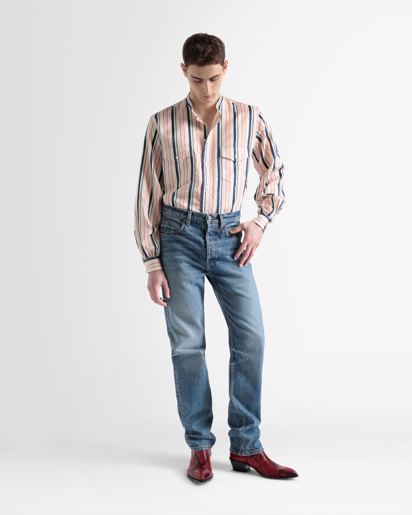Flared Pants In Blue Denim