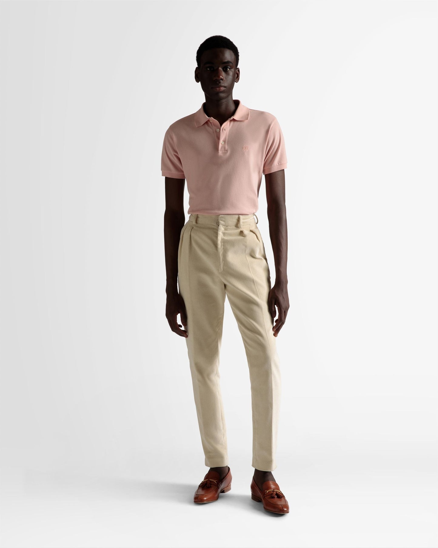 Tailored Straight Leg Pants | Men's Pants | Bone Wool | Bally | On Model Front