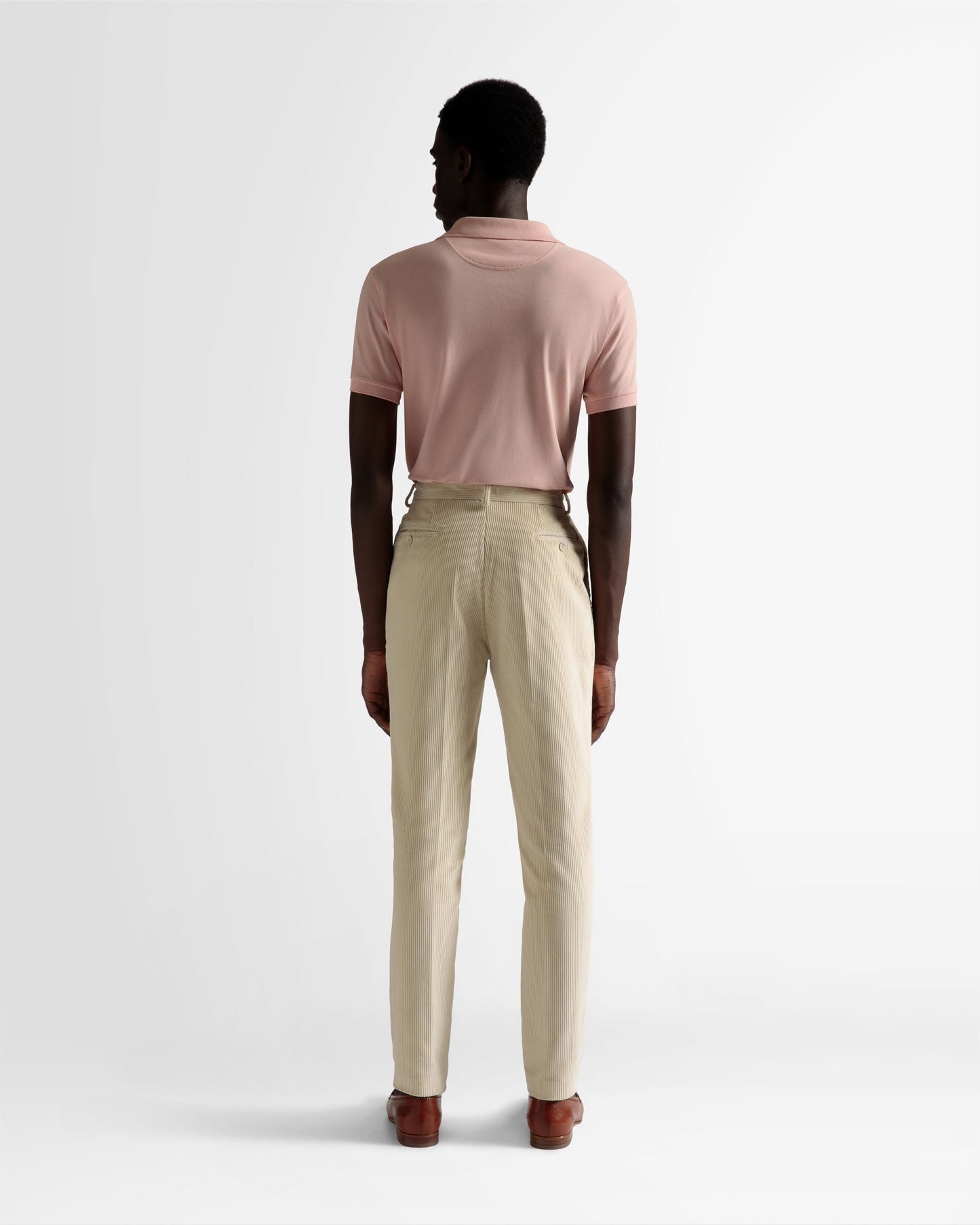 Tailored Straight Leg Pants | Men's Pants | Bone Wool | Bally | On Model Back
