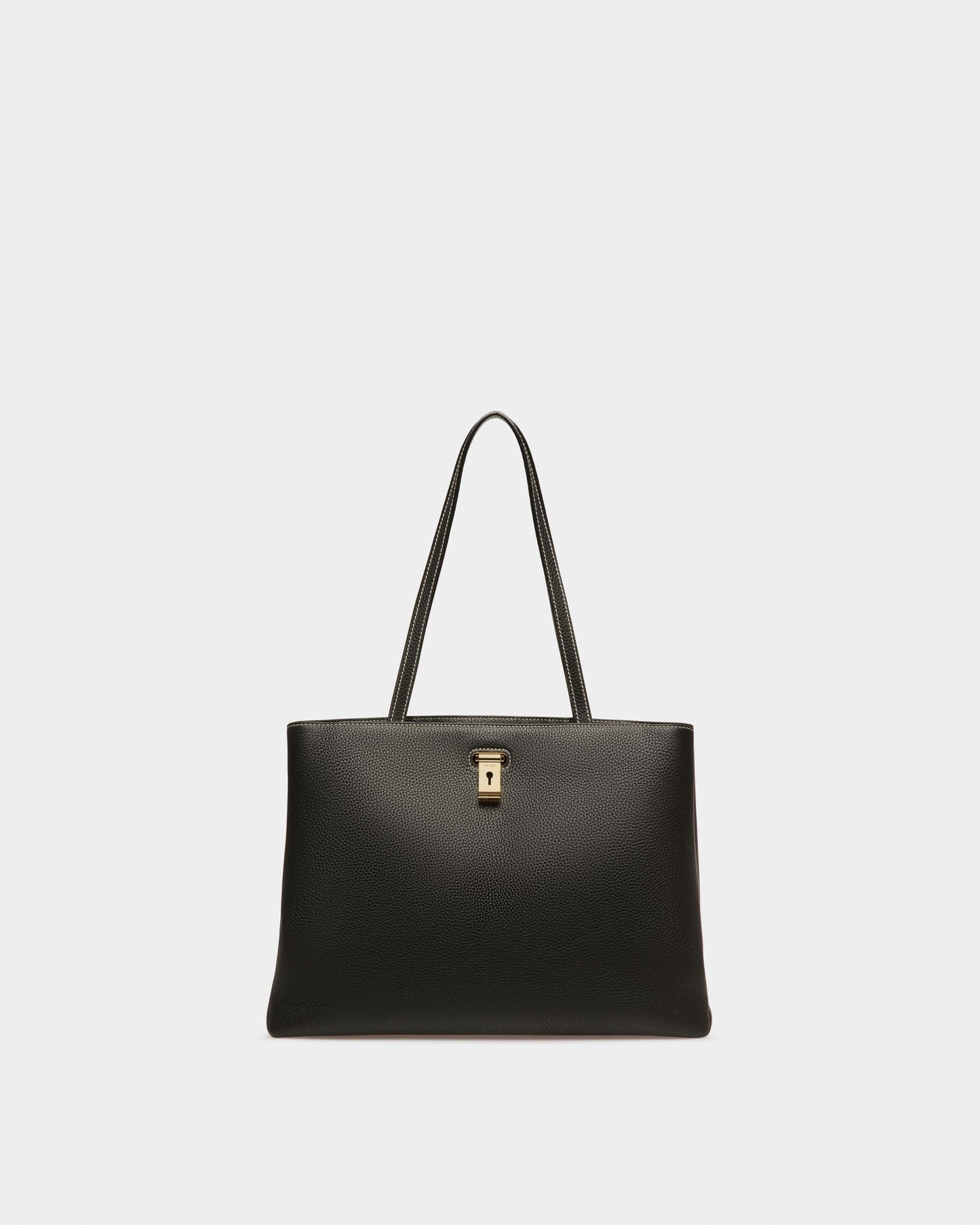 Lock Me Tote Bag In Black Leather