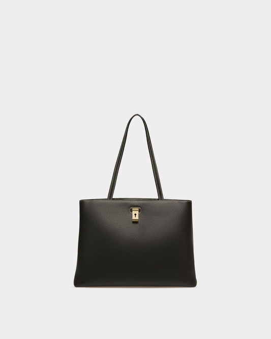 Lock Me Tote Bag In Black Leather