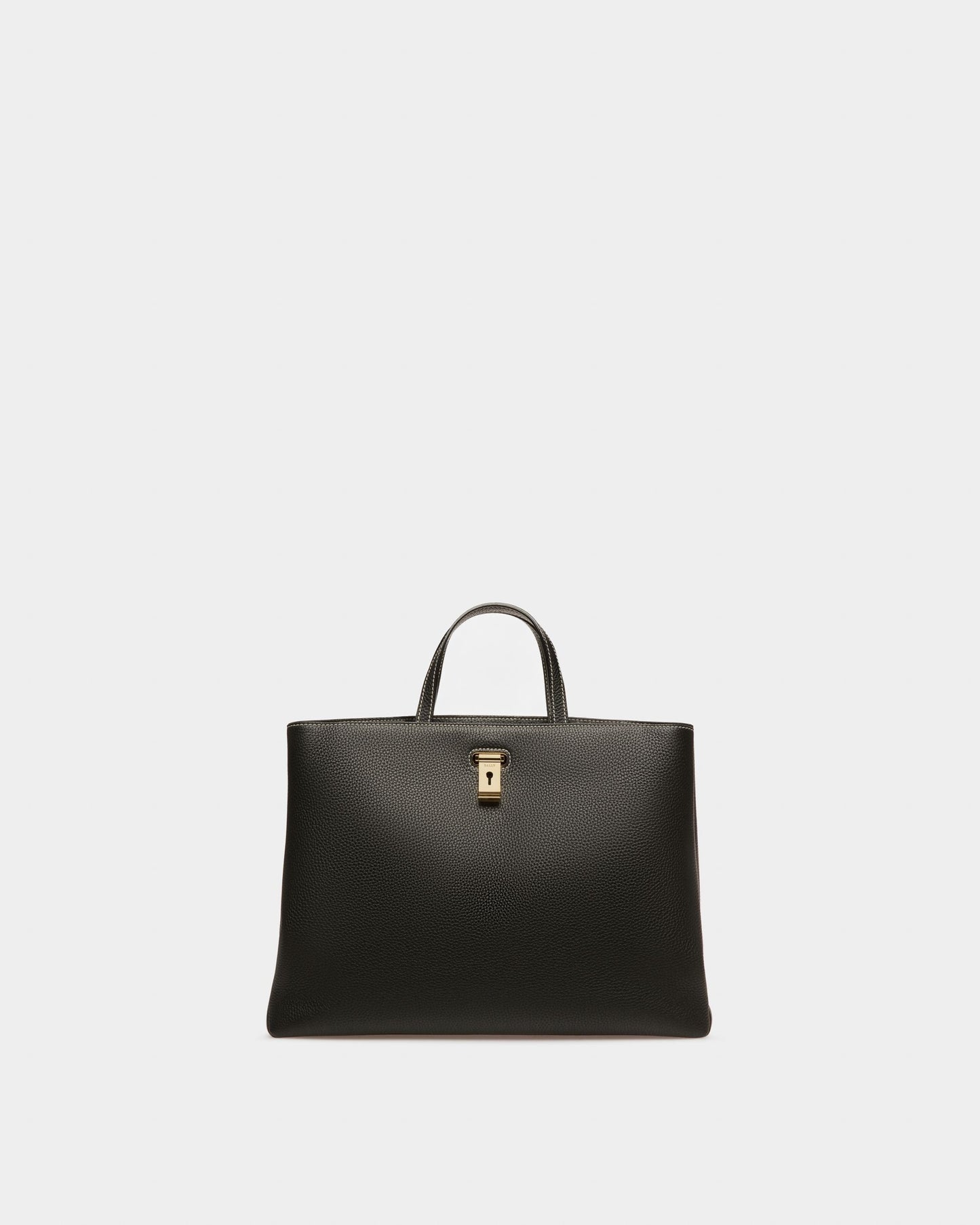 Lock Me Tote Bag In Black Leather