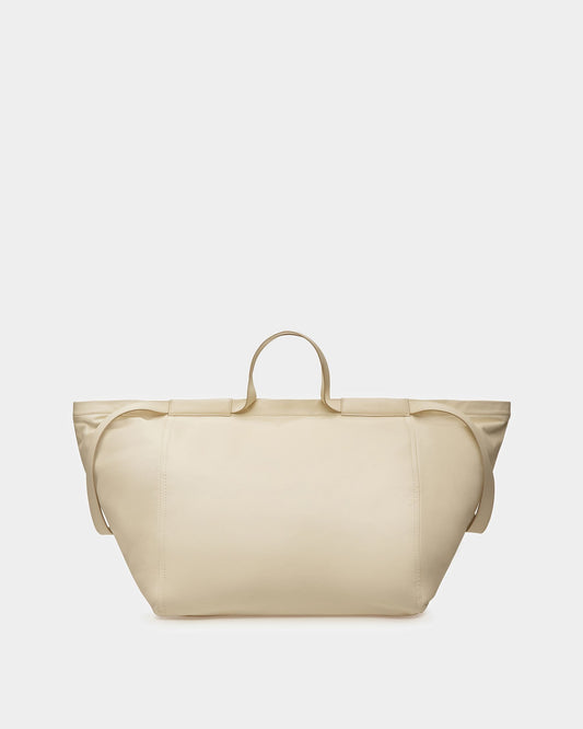 Billboard Leather Tote In Beige