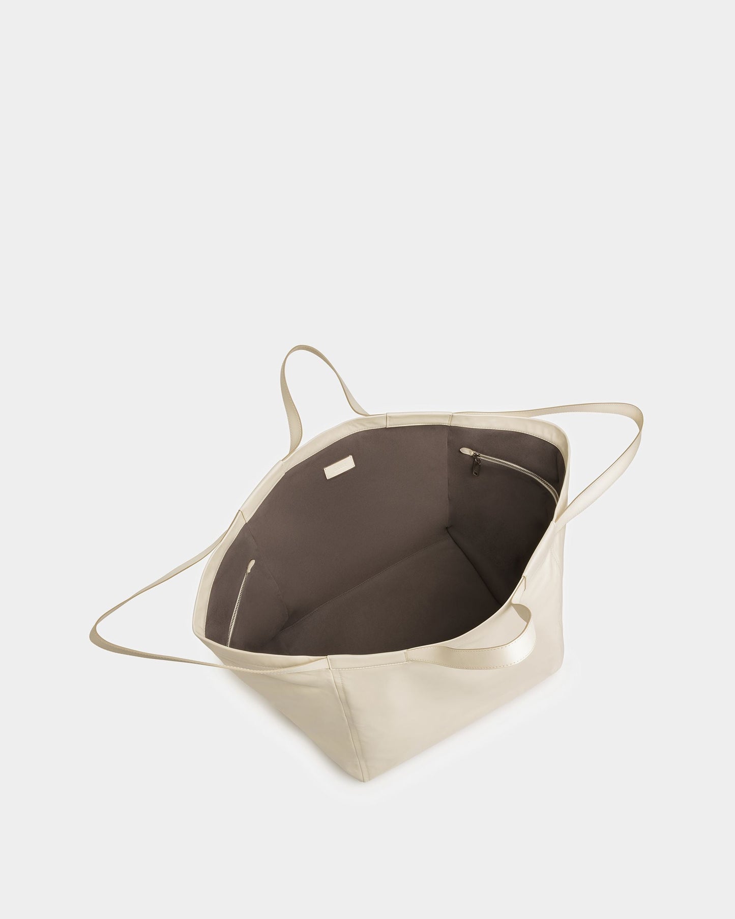 Billboard Leather Tote In Beige