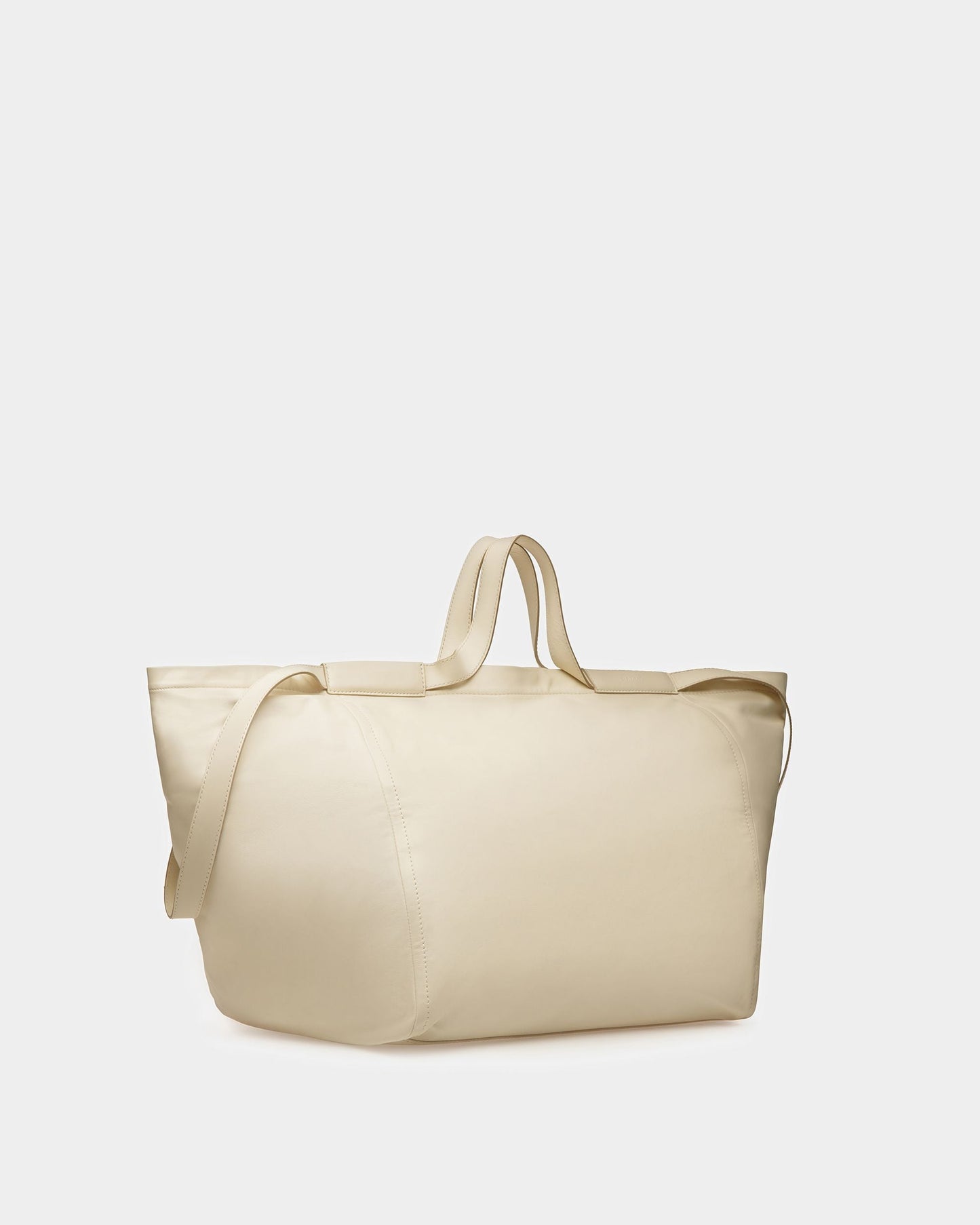 Billboard Leather Tote In Beige