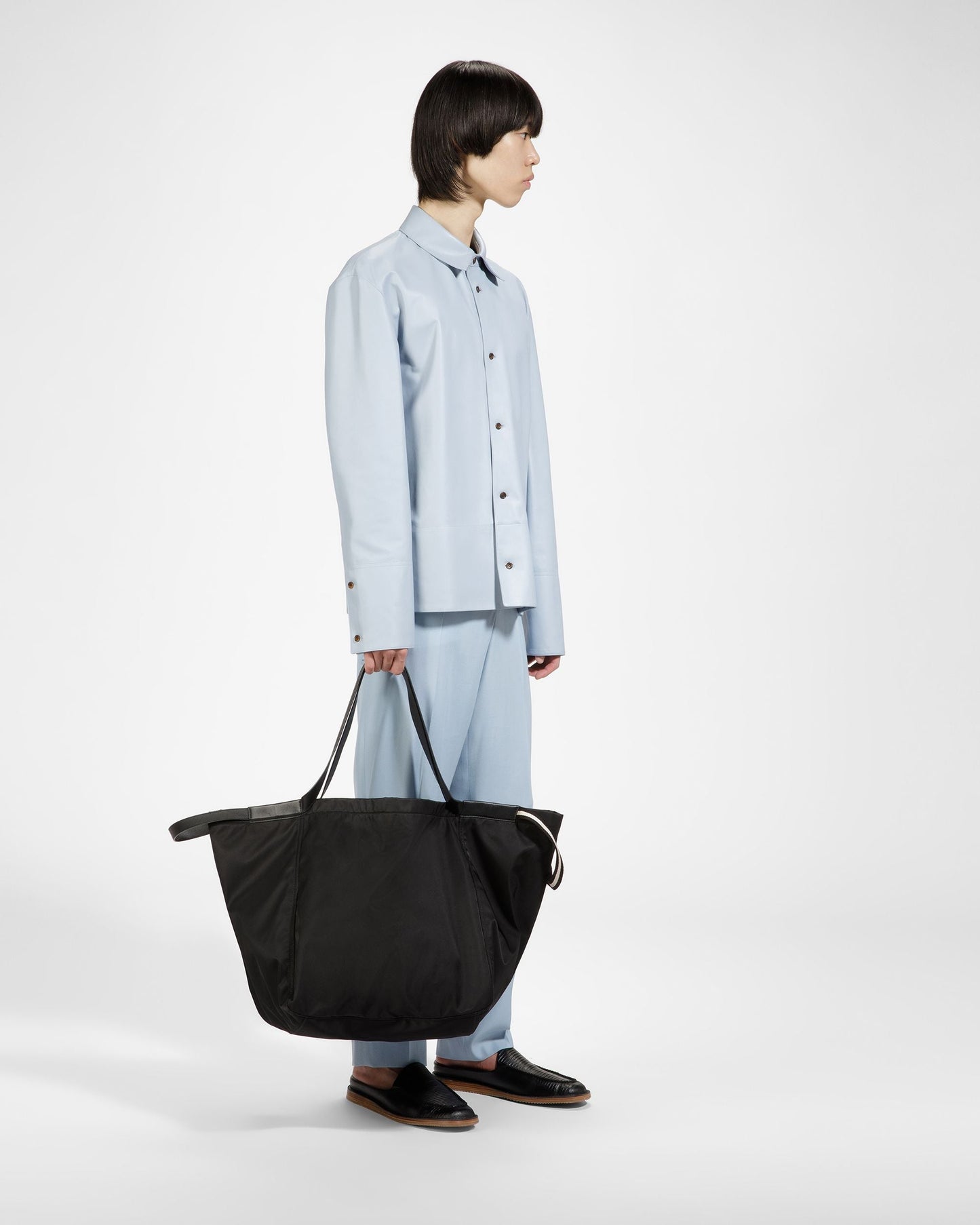 Billboard Leather Tote In Black