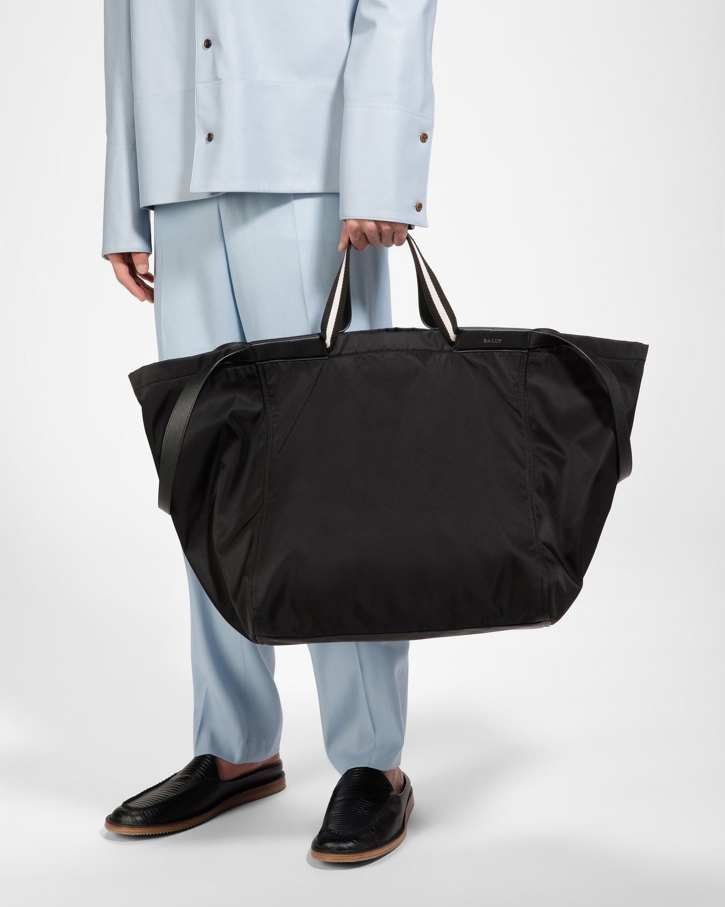 Billboard Leather Tote In Black