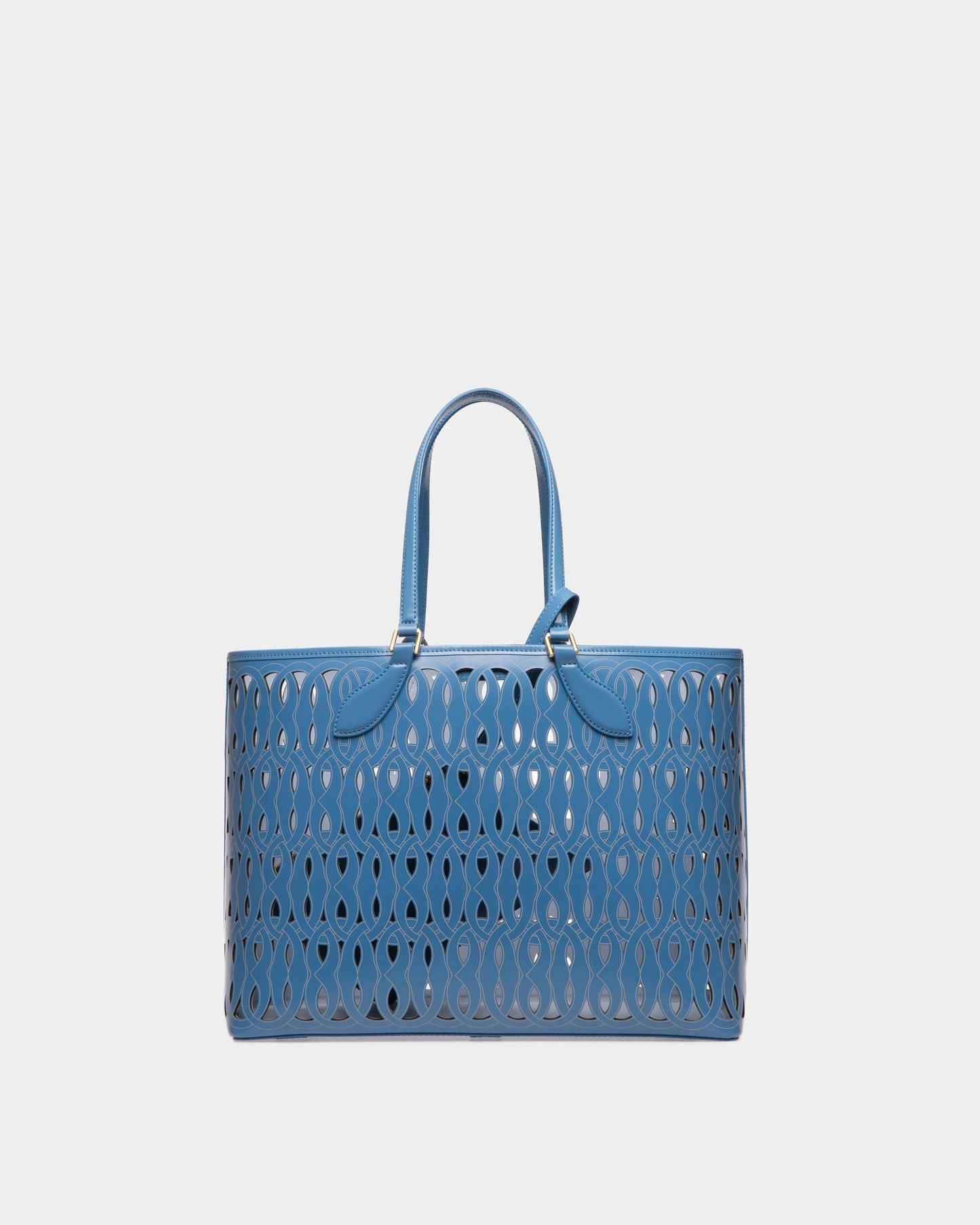 Lago | Women's Tote Bag | Blue Leather | Bally | Still Life Back