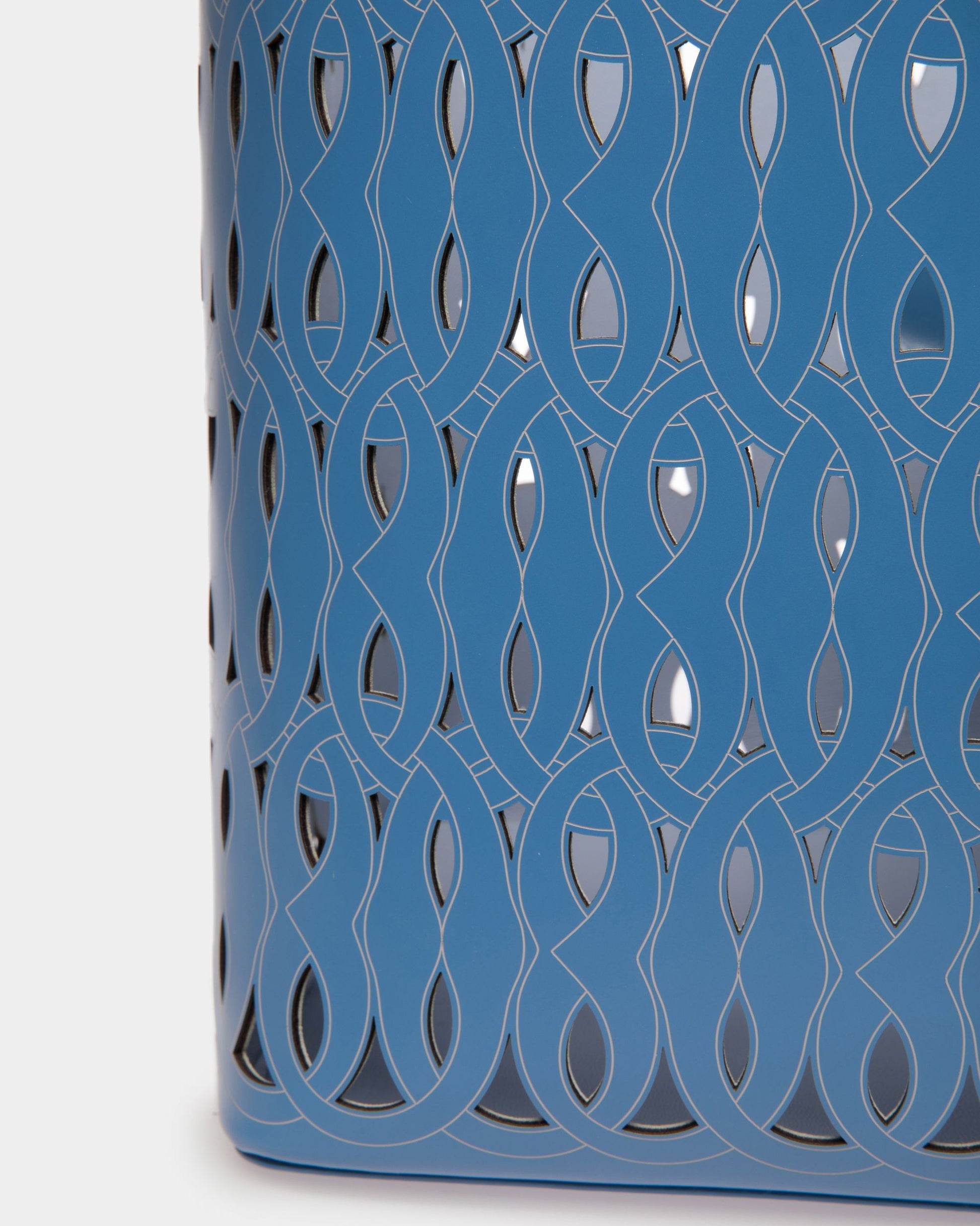 Lago | Women's Tote Bag | Blue Leather | Bally | Still Life Detail