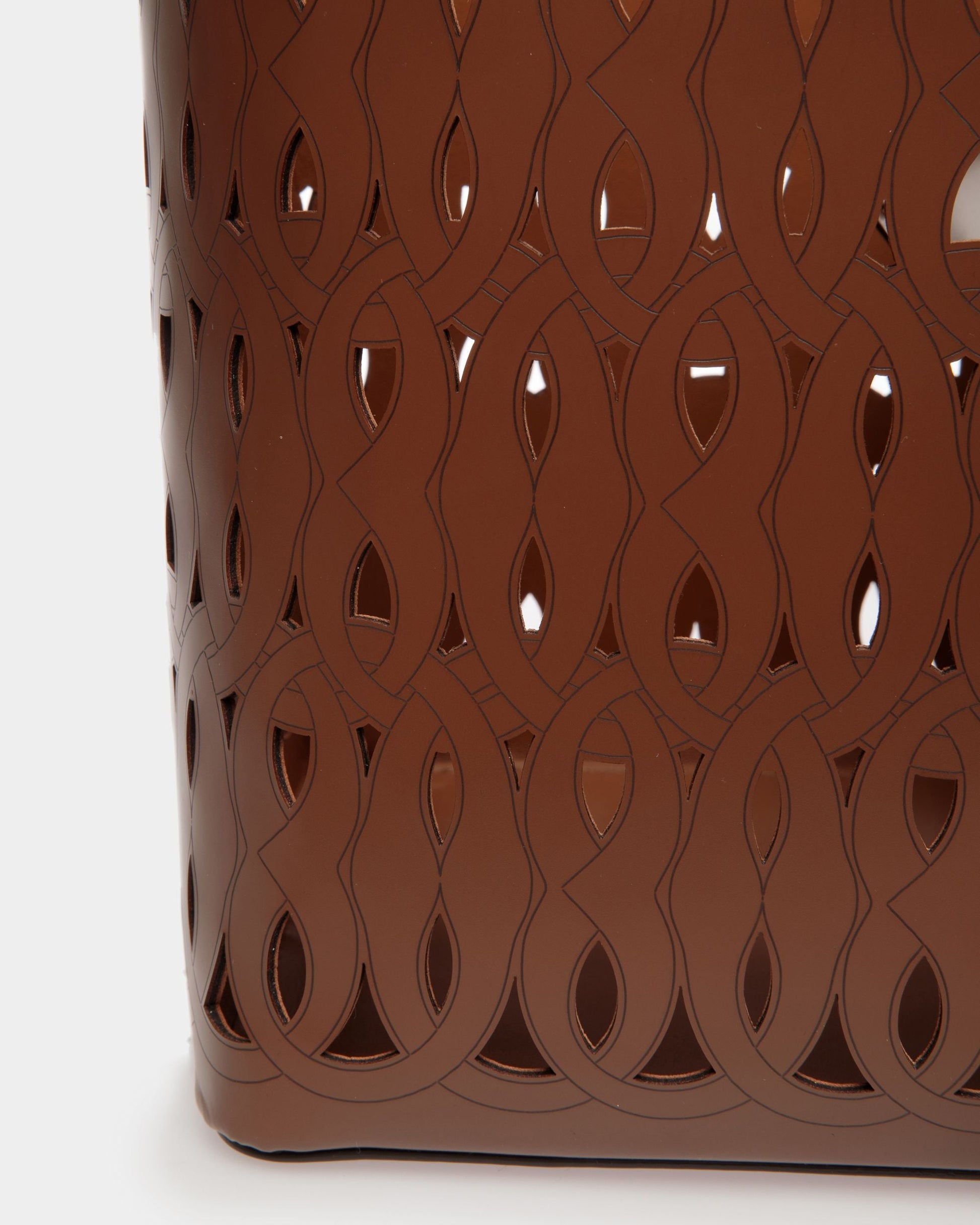 Lago | Women's Tote Bag | Brown Leather | Bally | Still Life Detail