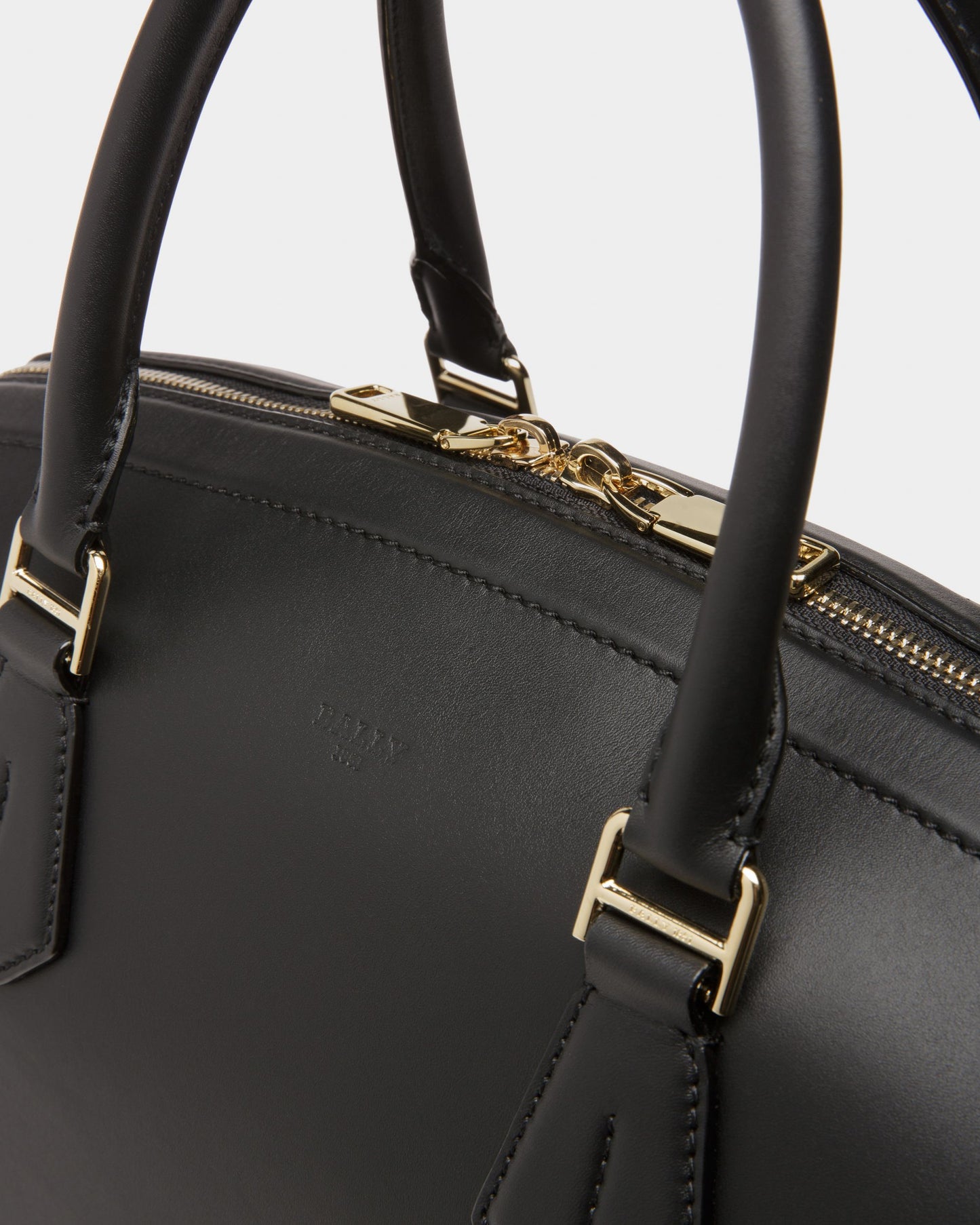 Saffi Leather Top Handle Bag In Black