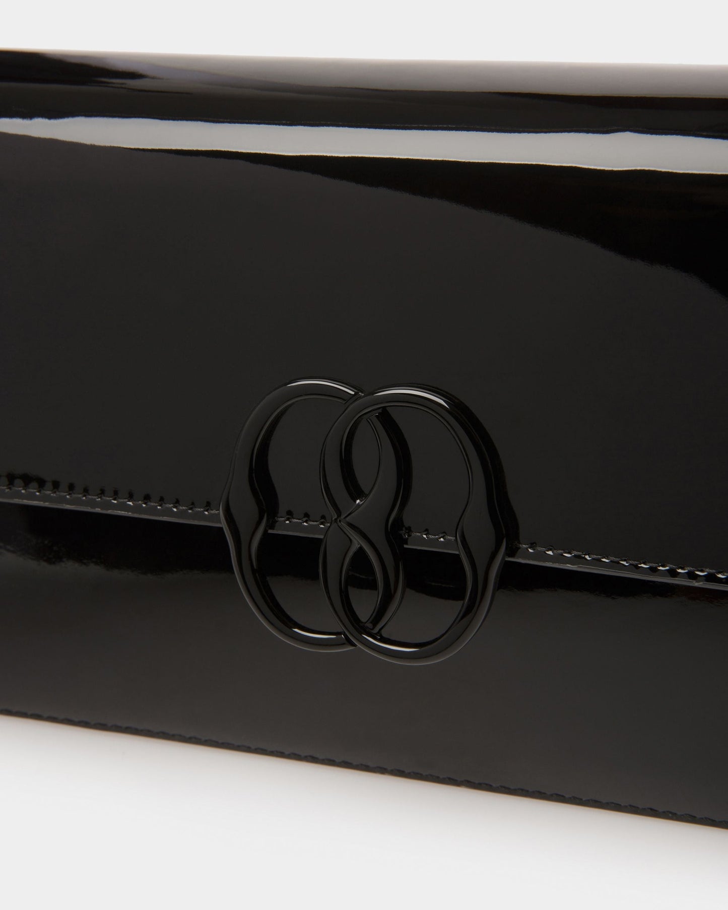 Emblem Folio | Women's Shoulder Bag | Black Leather | Bally | Still Life Detail