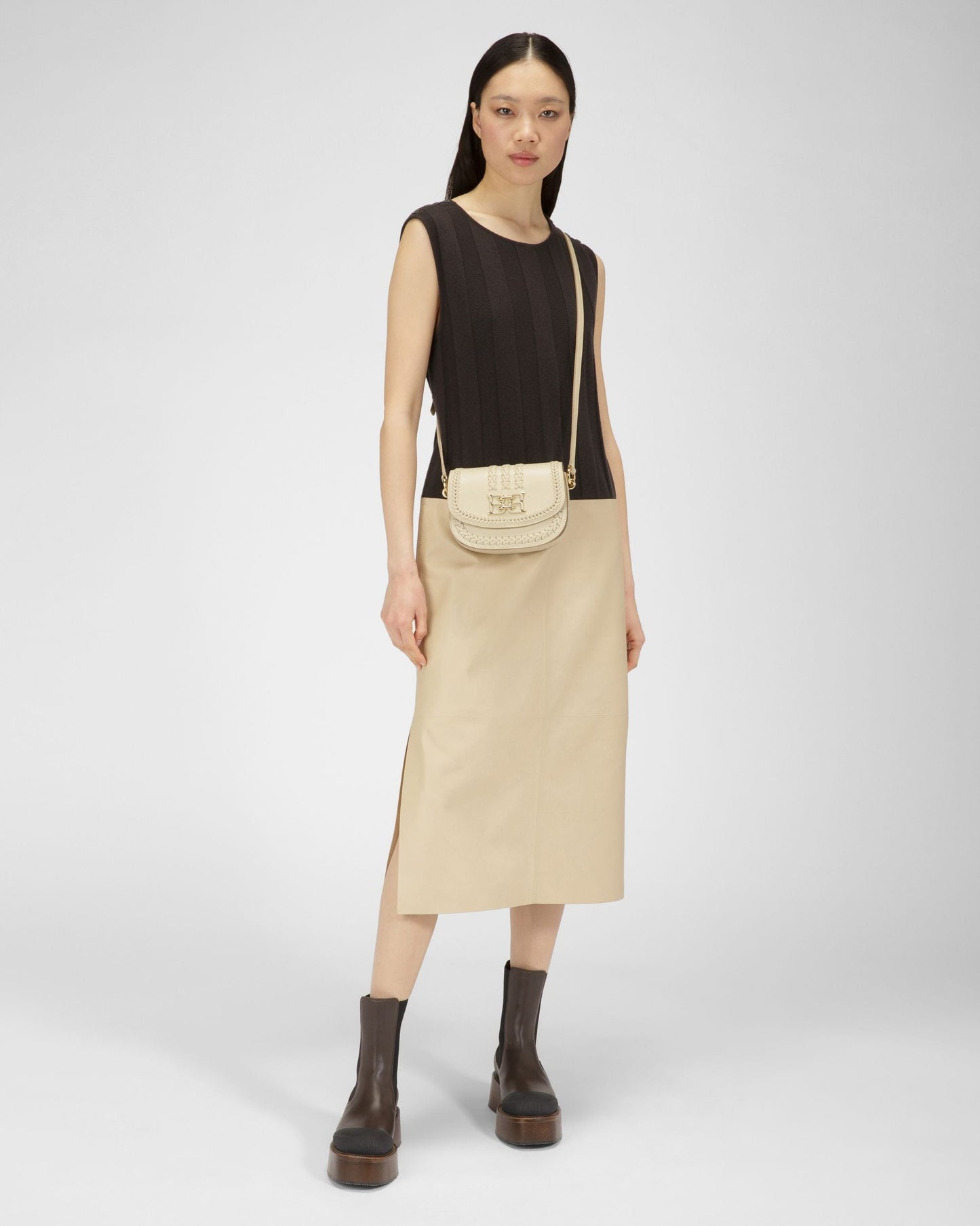 Baily Leather Minibag In Light Beige