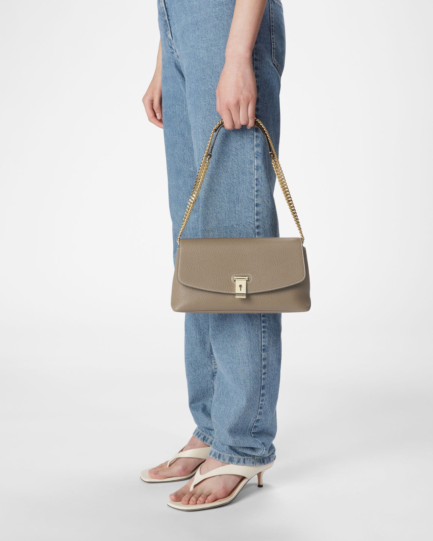 Leena Leather Minibag In Taupe