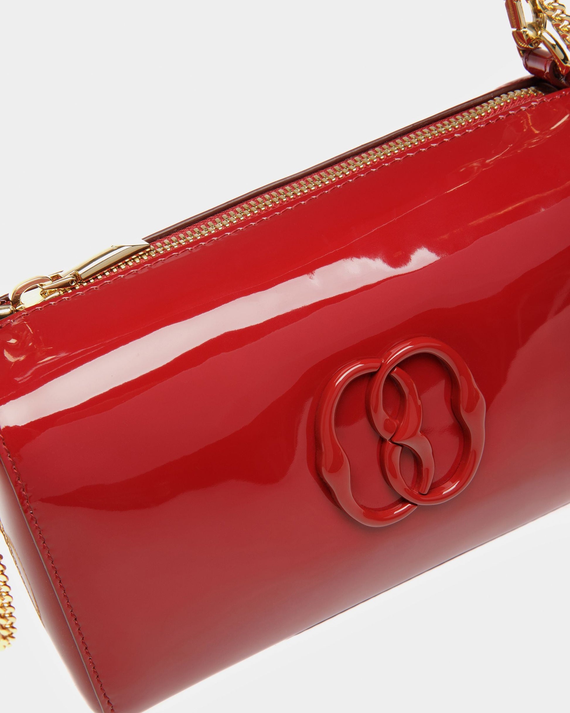 Emblem Rox Minibag | Women's Minibag | Deep Ruby Leather | Bally | Still Life Detail